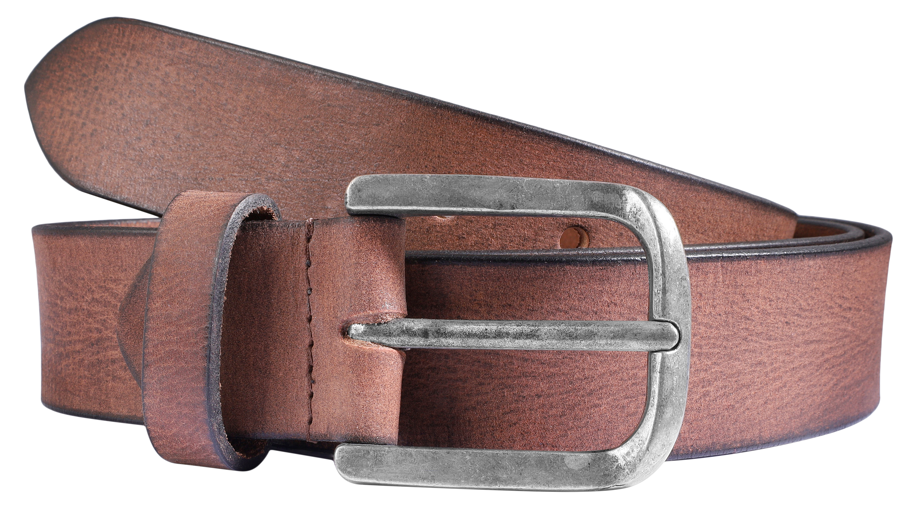 Leonardo Verrelli Echtleder Gürtel, braun, kürzbar, 100 cm