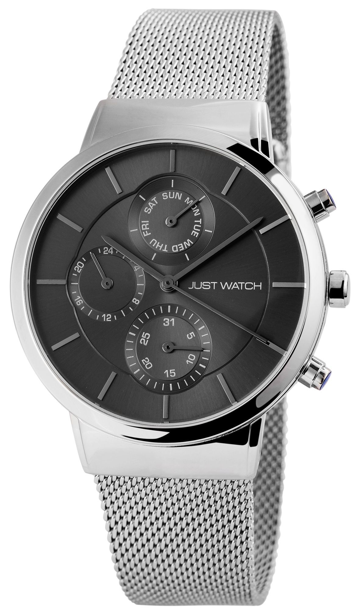Just Watch Herrenuhr mit Multifunktionsuhrwerk und Edelstahlband