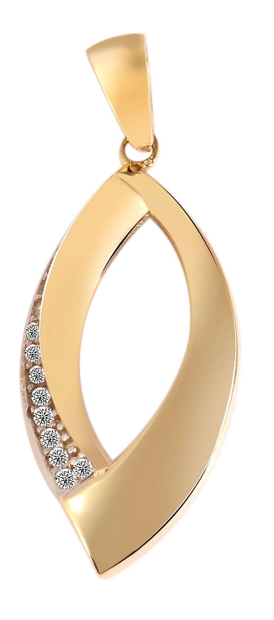 375/- Gold Anhänger "Ileane" ohne Kette mit Zirkoniabesatz, 9 Karat, Gelbgold