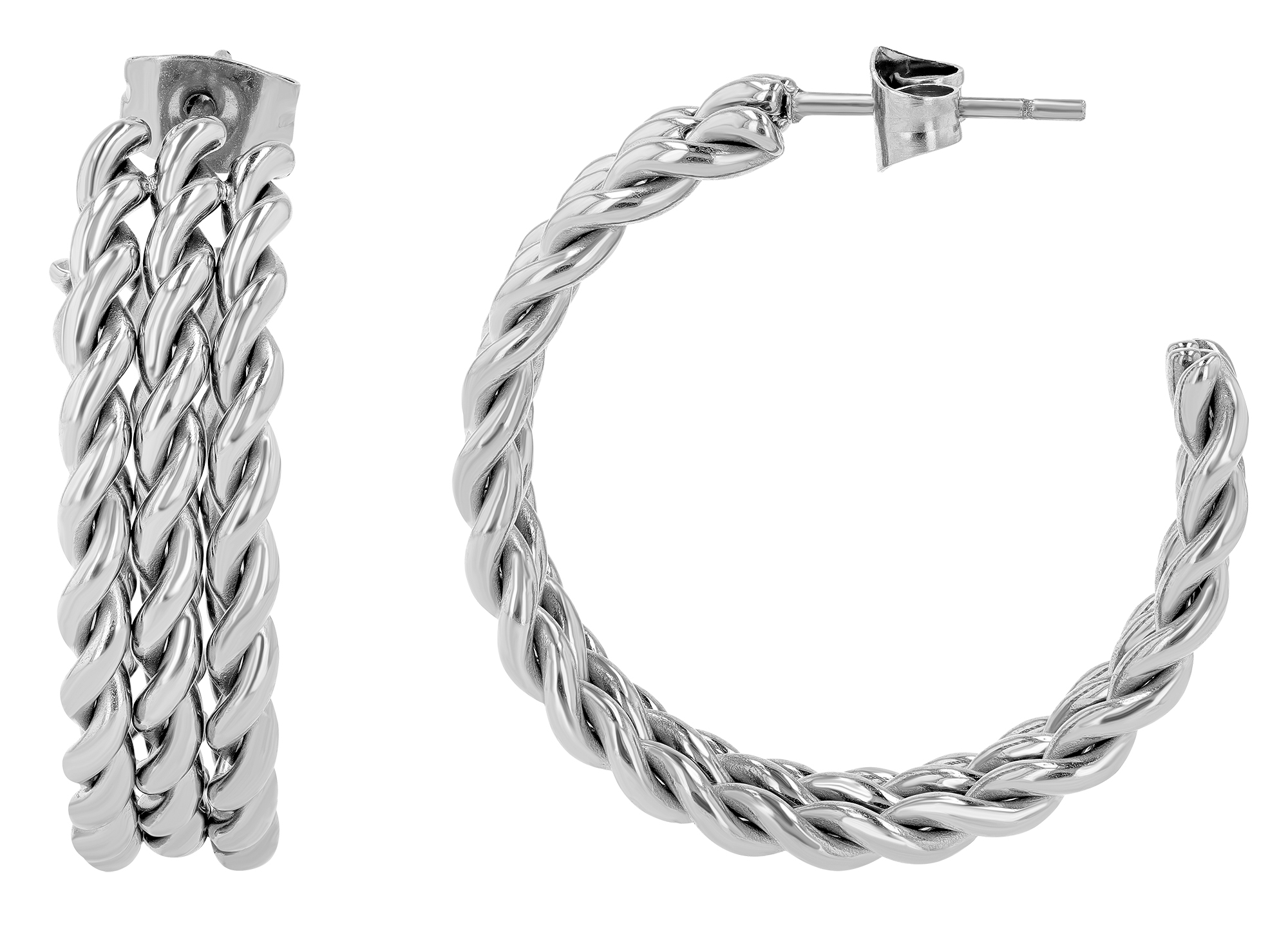 "Arul" Edelstahl Halbcreole/ Creole, Ø 24 mm, silberfarben