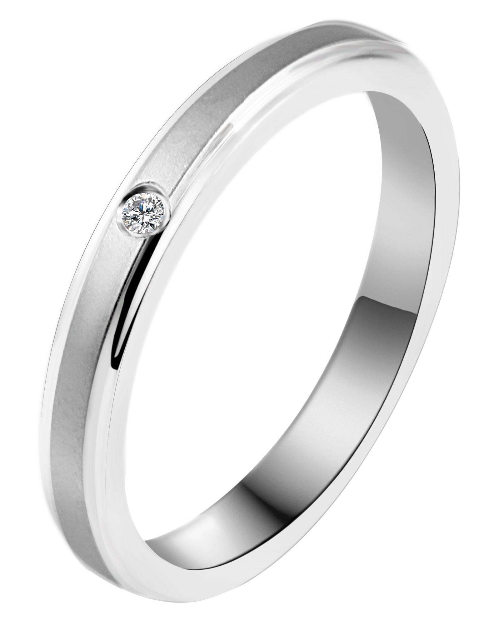 "Elegant Simplicity" Damen-Partnerring aus Edelstahl, silberfarben, Gr. 60