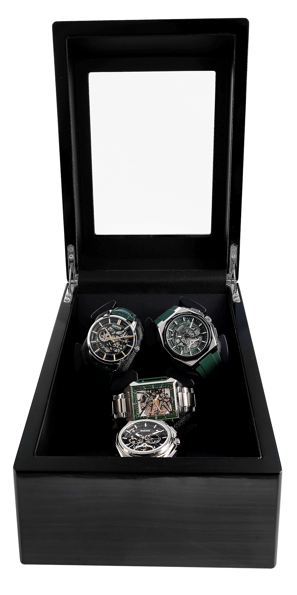 automatischer Uhrenbeweger für 3 Uhren + 3 Uhren USB-DC, Holzoptik