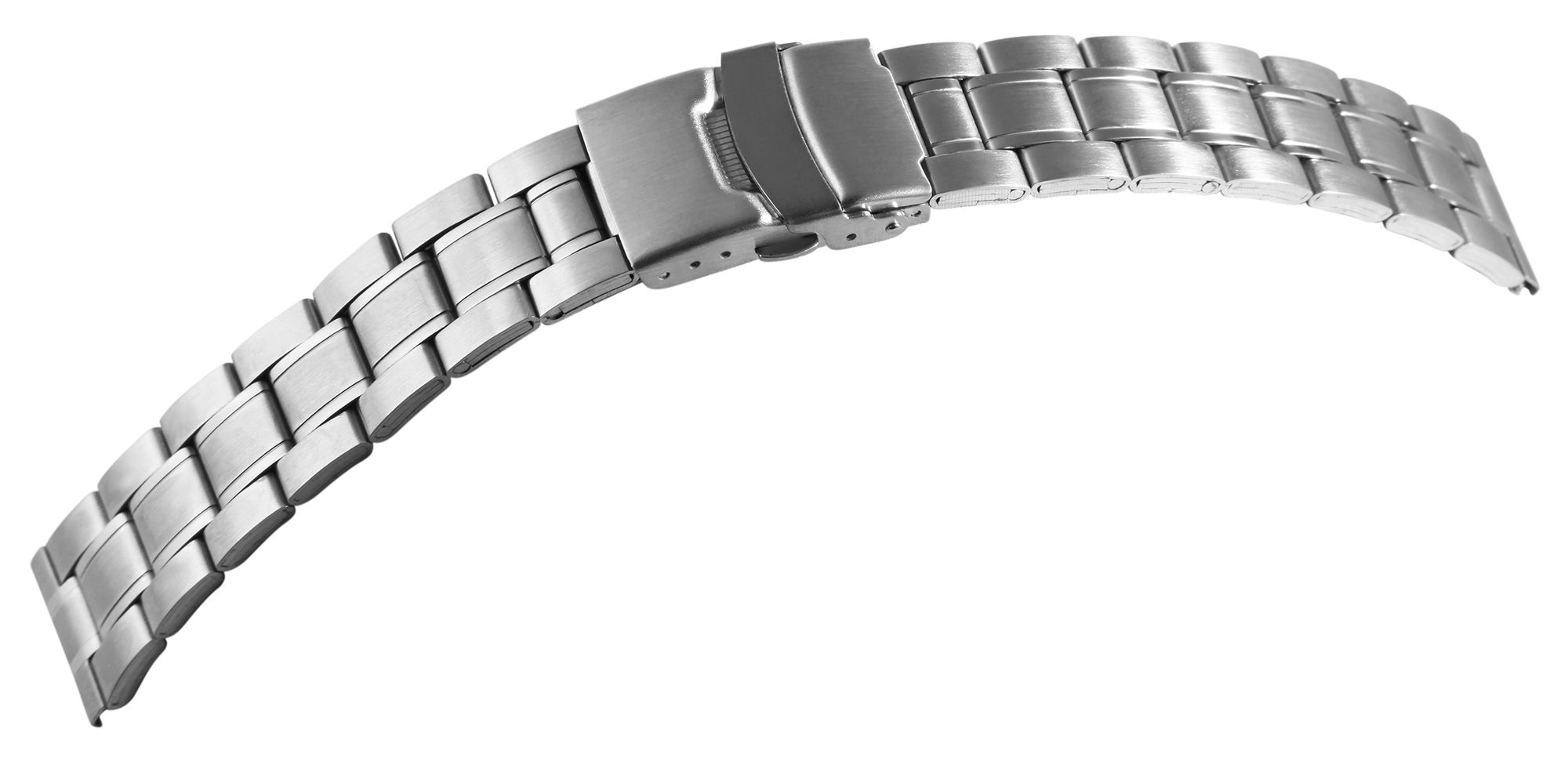 Edelstahl-Uhrenarmband, silberfarben, 22 mm