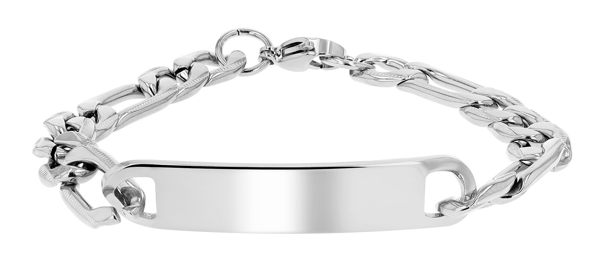 Akzent Gravurarmband "Dashiell", Edelstahl, 21 cm, silberfarben