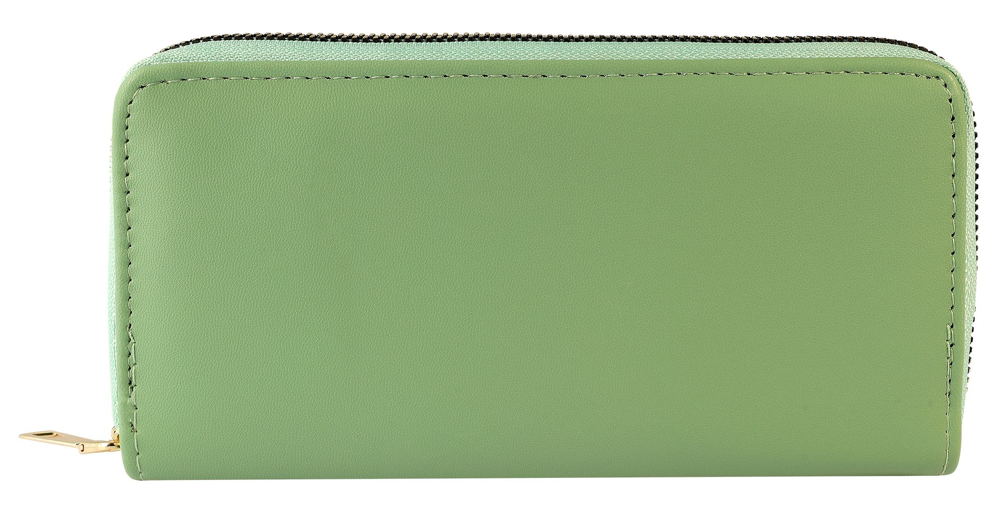 Damengeldbörse aus Lederimitat, schlichtes Design, hellgrün