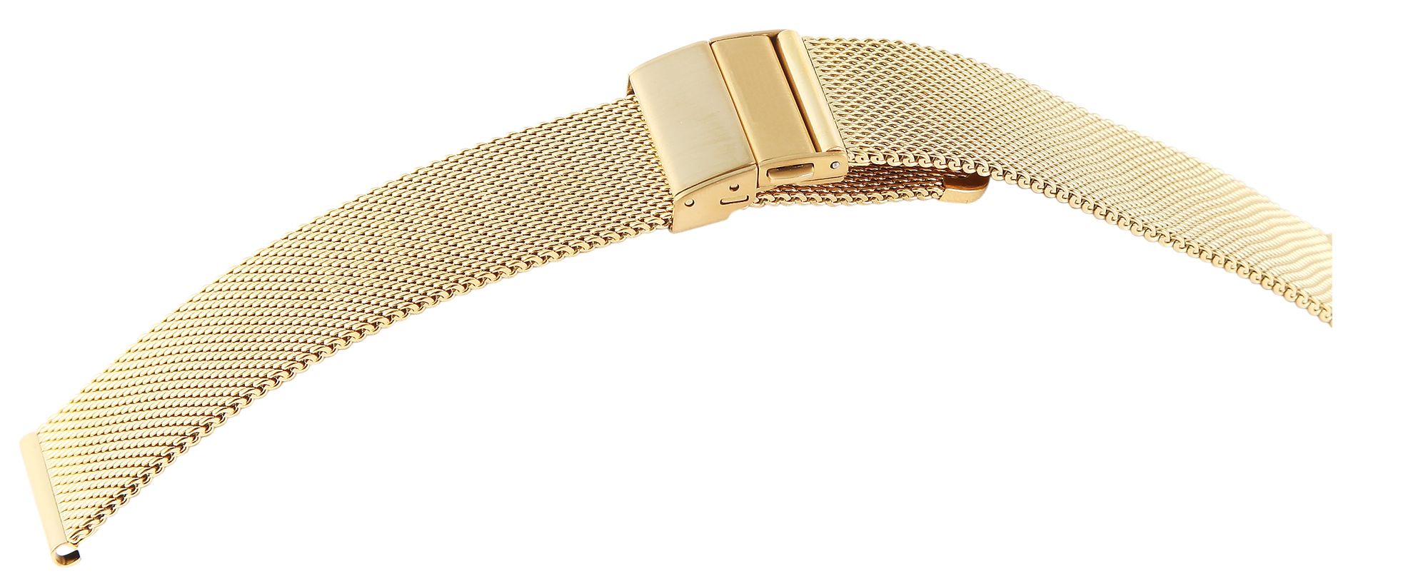 Edelstahl-Milanesearmband mit Faltschließe, goldfarben, 16 mm