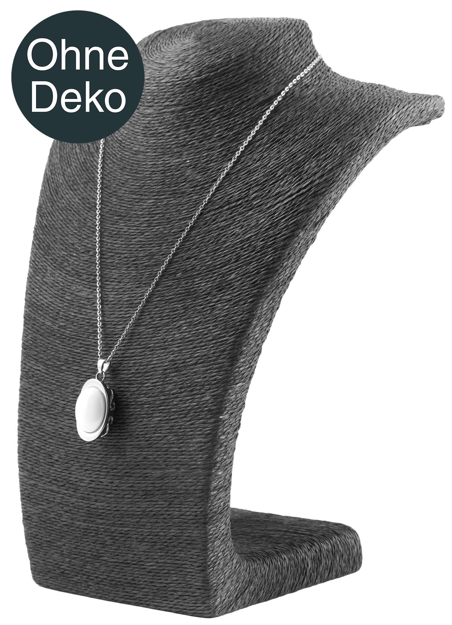 Büste aus Bastfaser, schwarz, 27 cm x 21 cm x 12 cm