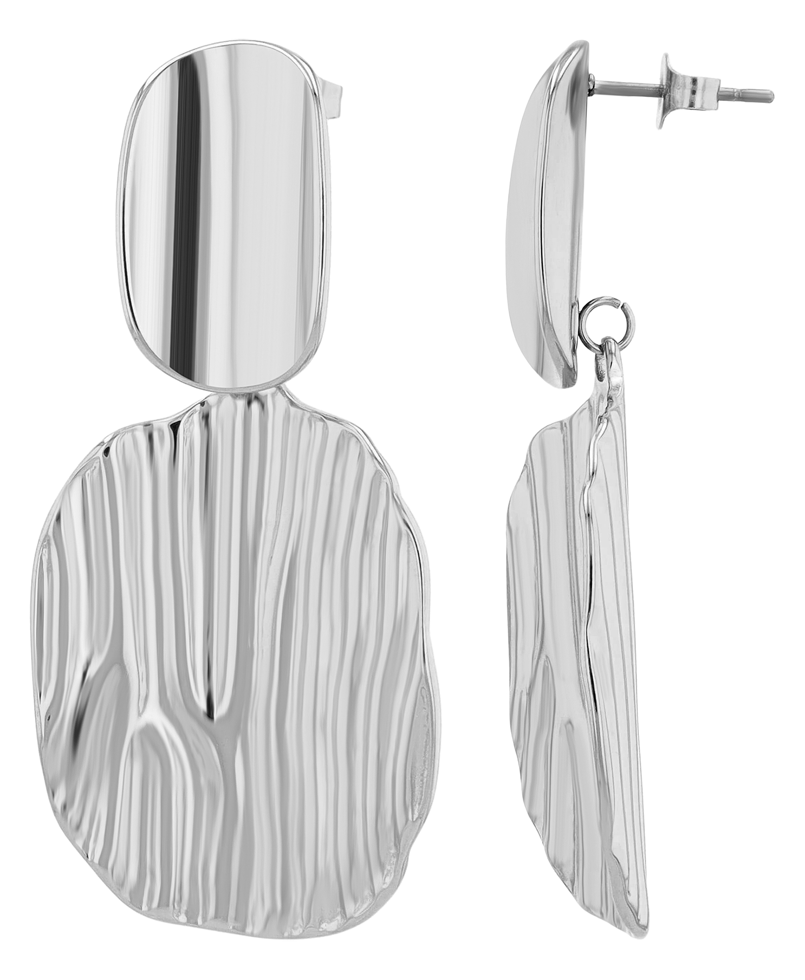 "Vangelia" Statement Ohrstecker/ Ohrhänger, Edelstahl silberfarben
