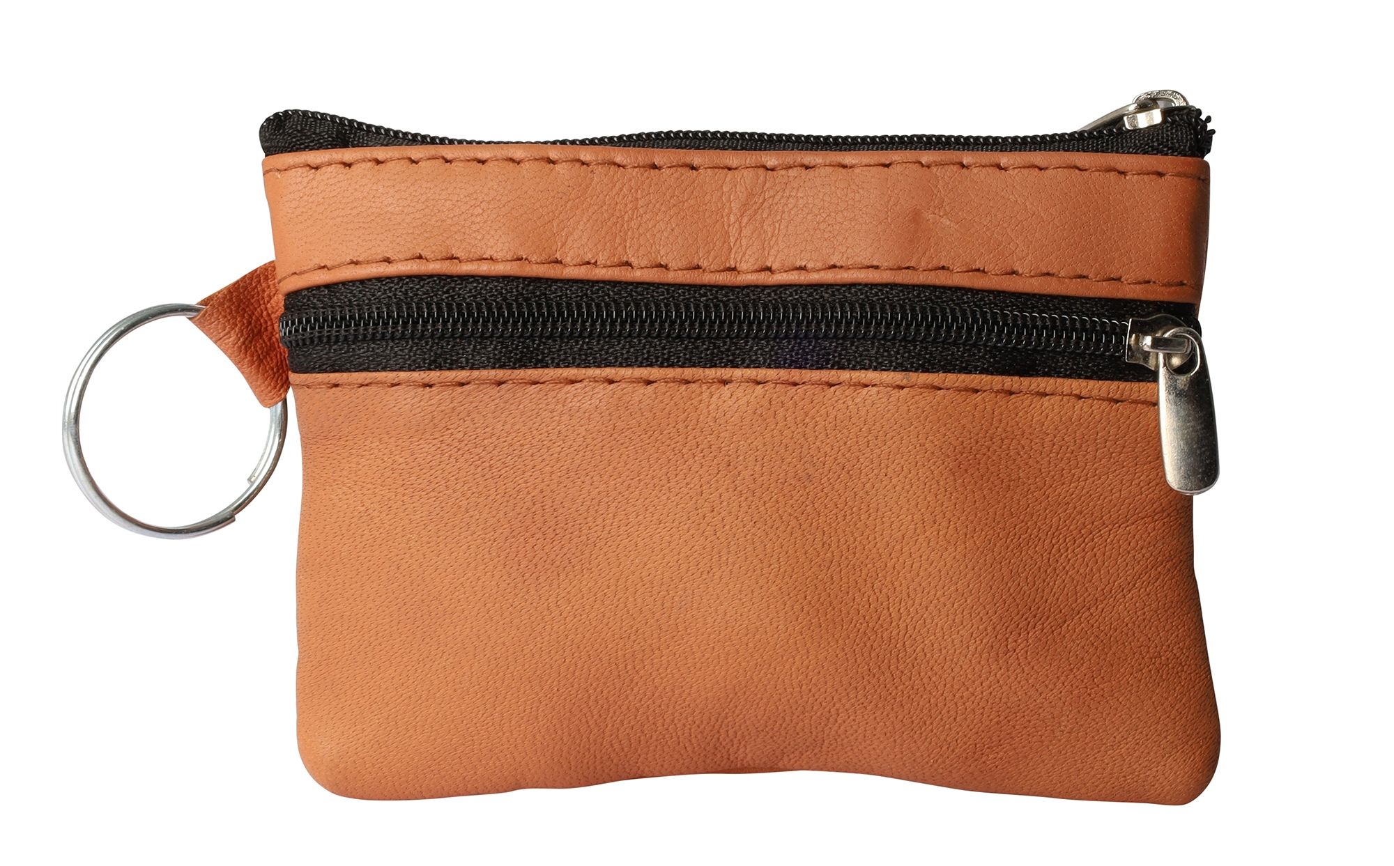 Excellance Echtleder Schlüsselbeutel, cognac