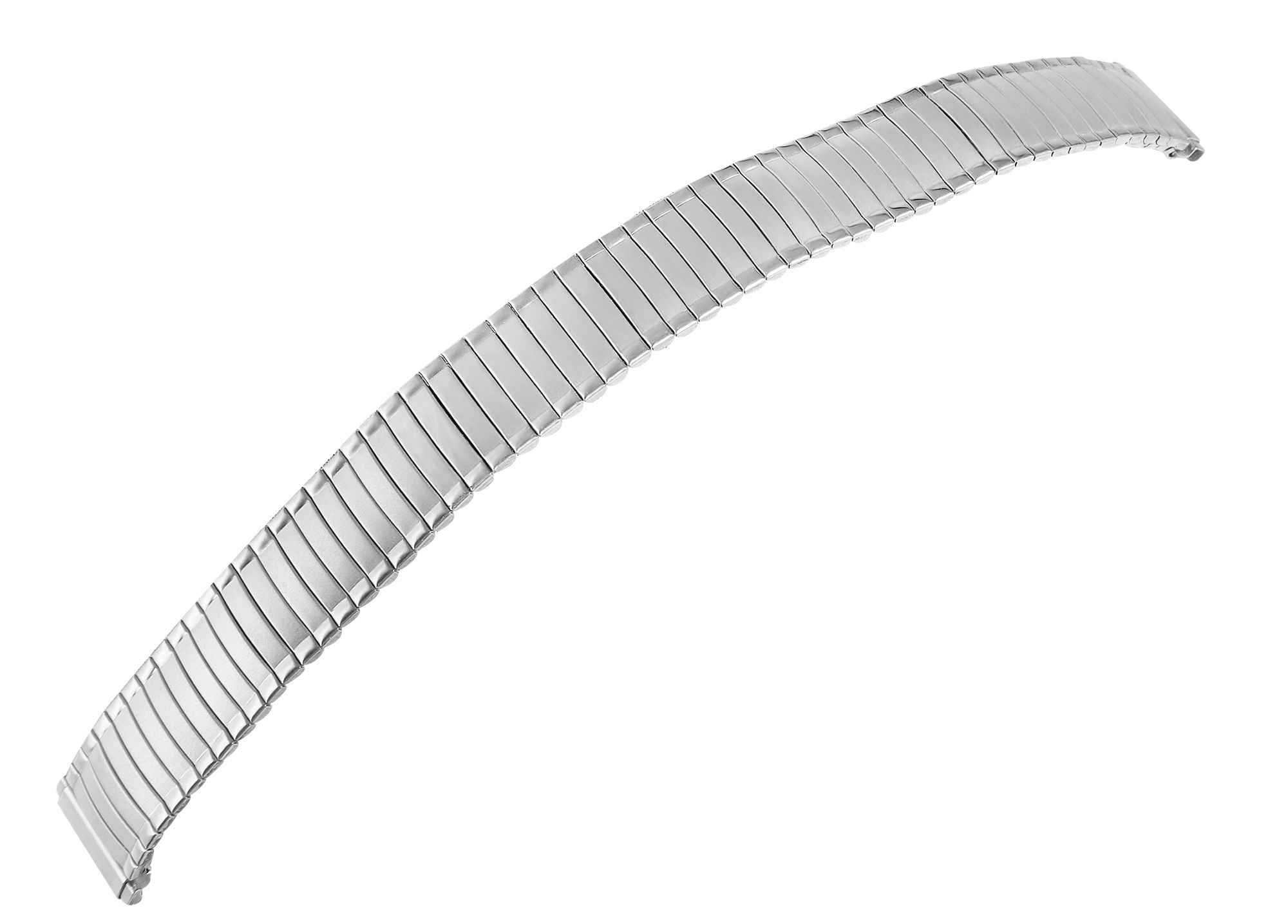 Zugarmband, Edelstahl, silberfarben, mattiert/poliert, flexibler Anstoß: 10 mm