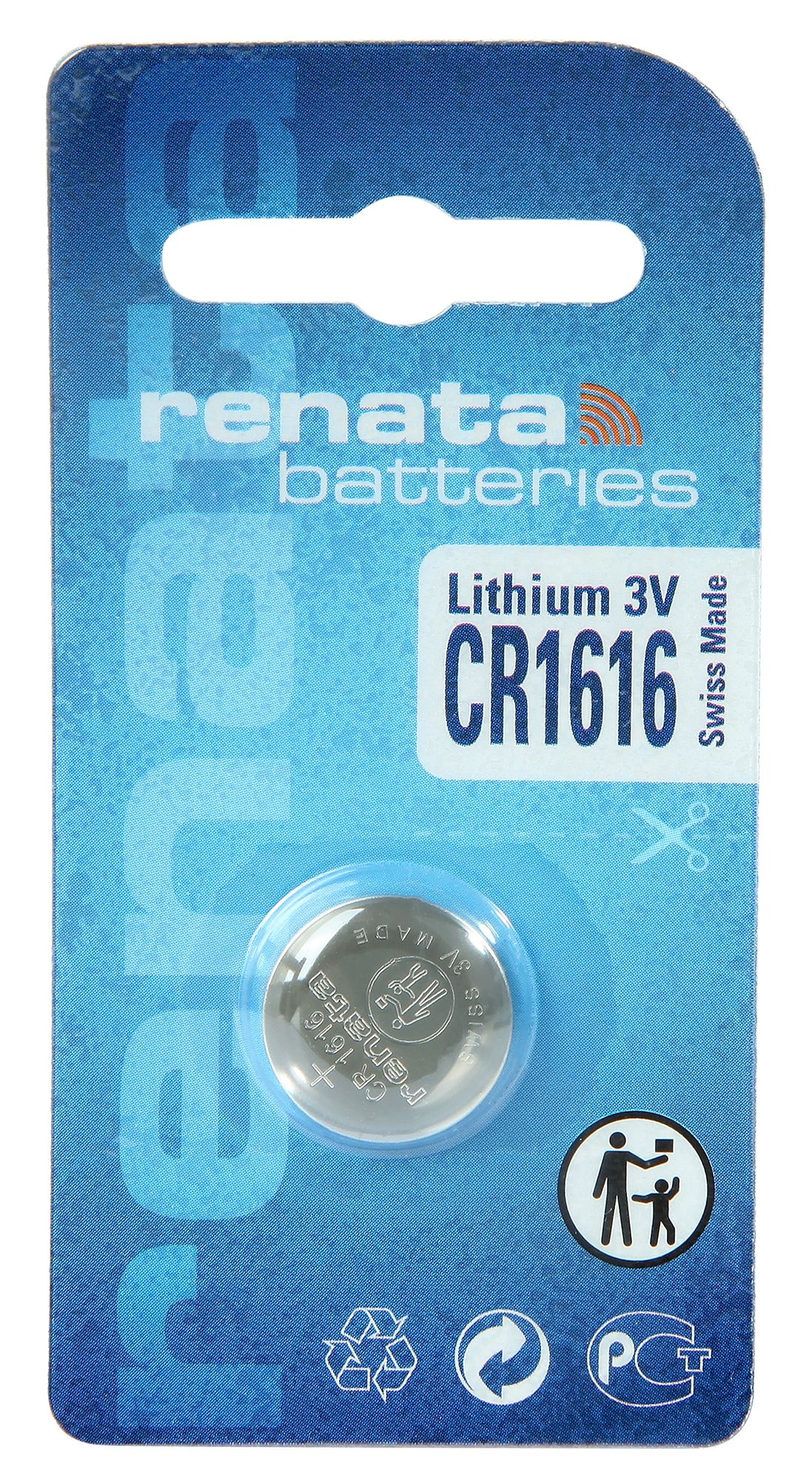Renata Lithium Batterie, 3V , (Li/Mn02), CR1616