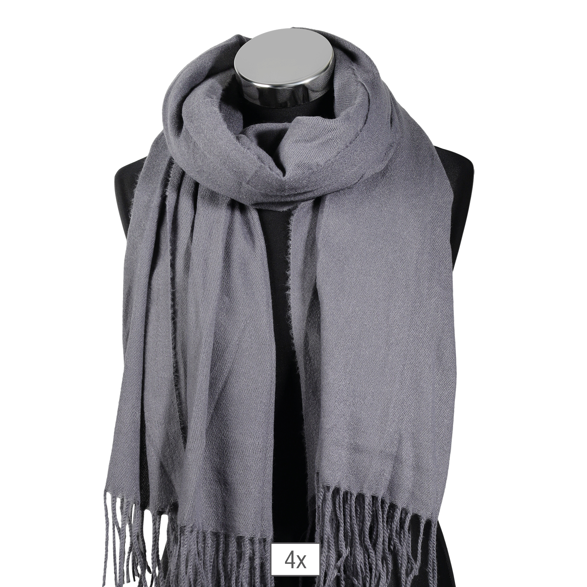 Winterschal, unifarben Grau, 100% Viskose, VE 4 Winterschal, unifarben Grau, 100% Viskose, VE 4