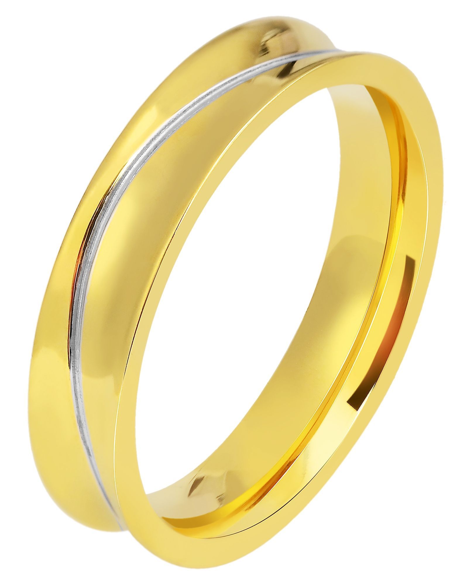 Akzent Herren-Partnerring aus Edelstahl, bicolor, Gr. 58