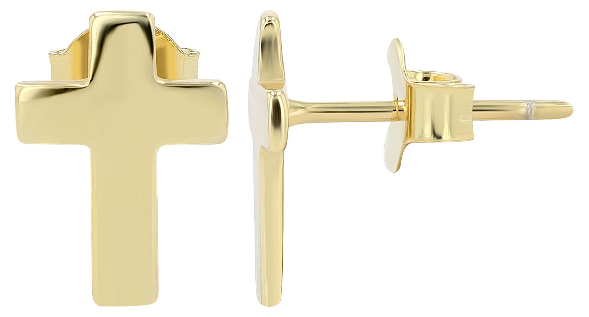 "Judith" - Kreuz Ohrstecker, 925er Echt Silber, goldfarben