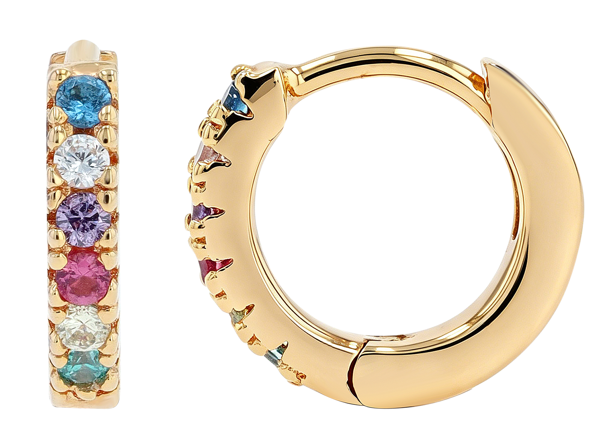 Sif Jakobs Jewellery 925/- Echt Silber Creolen "Ellera Piccolo" Ø 7 mm, Zirkonia (bunt), vgold.