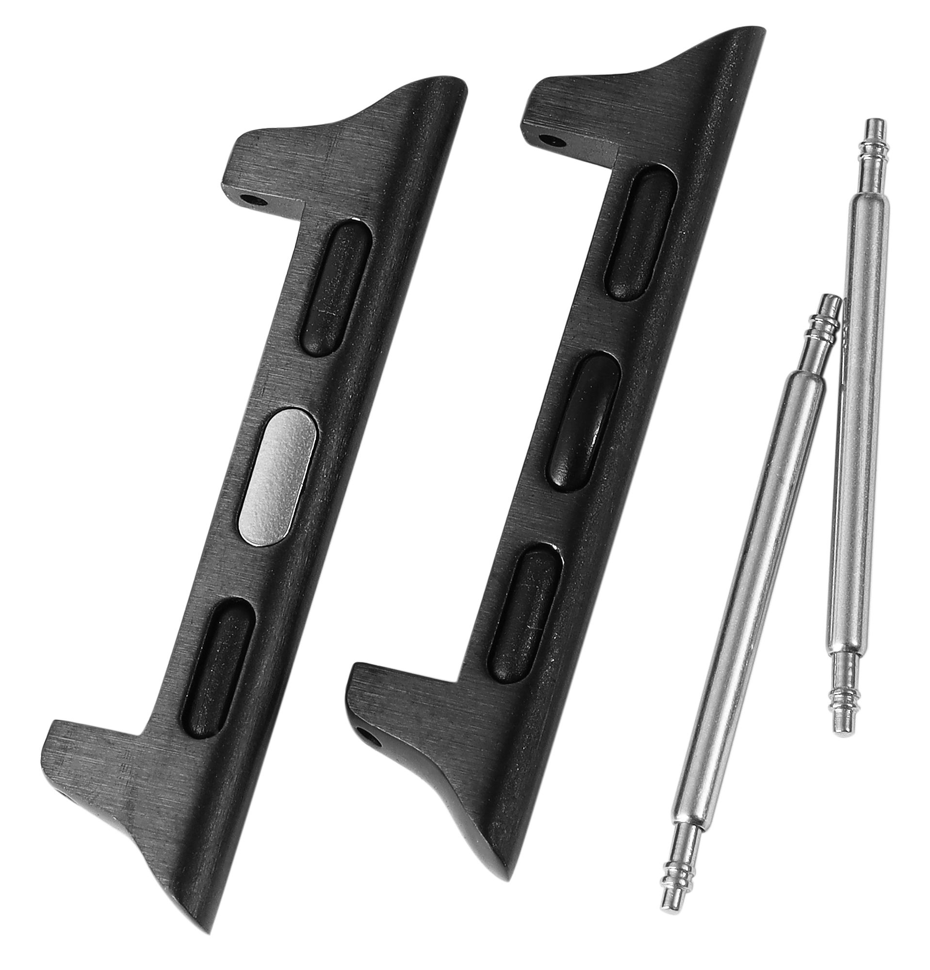 Adapter / Connector für Armbänder (kompatibel mit Apple Watch), schwarz, Anstoßbreite 22 mm / Gehäusebreite 44 mm