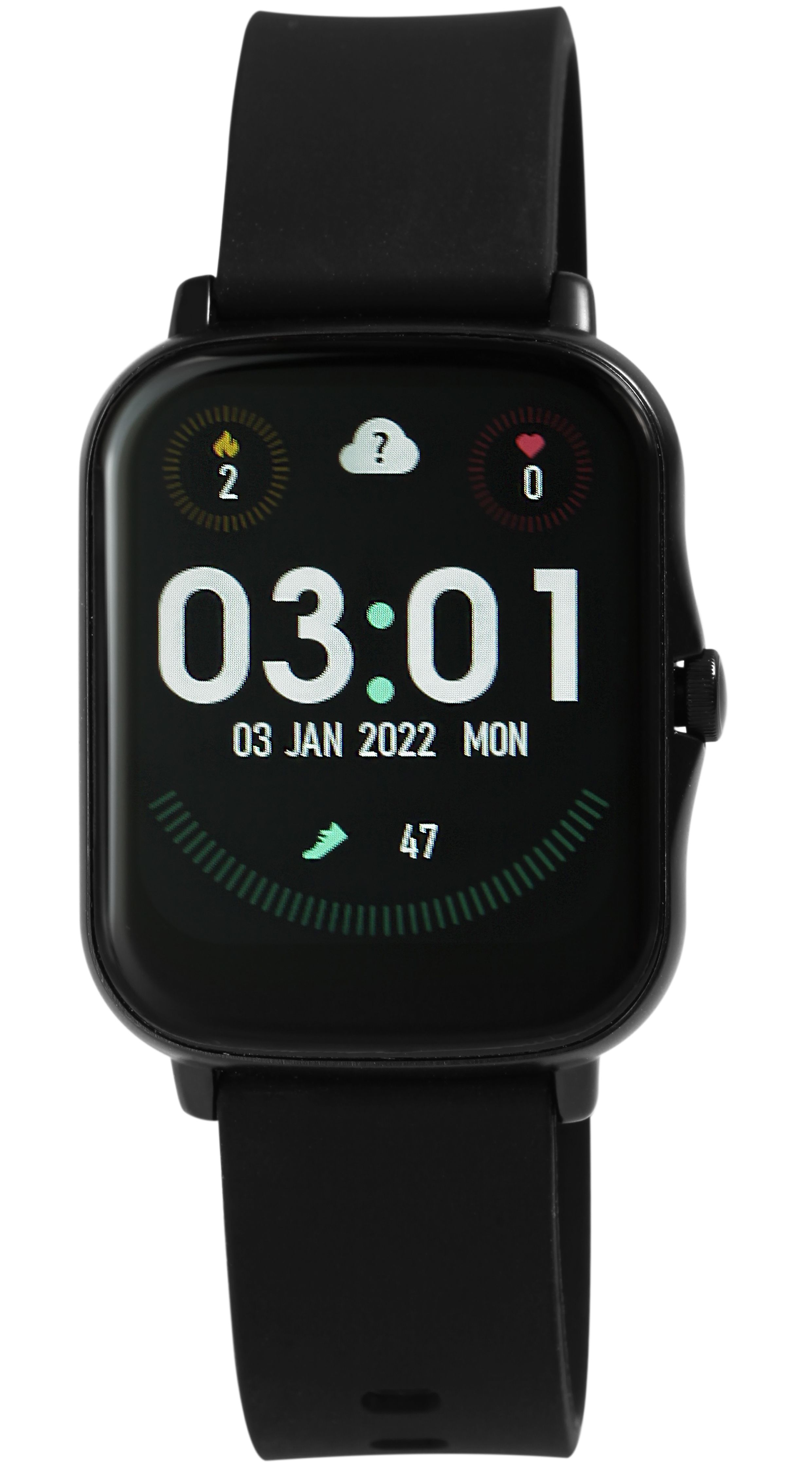 TimeTech Smartwatch mit Silikonarmband, schwarz