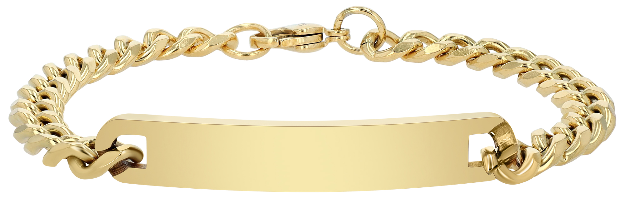 "Boro", Edelstahl Panzerketten Identarmband, 22 cm, goldfarben