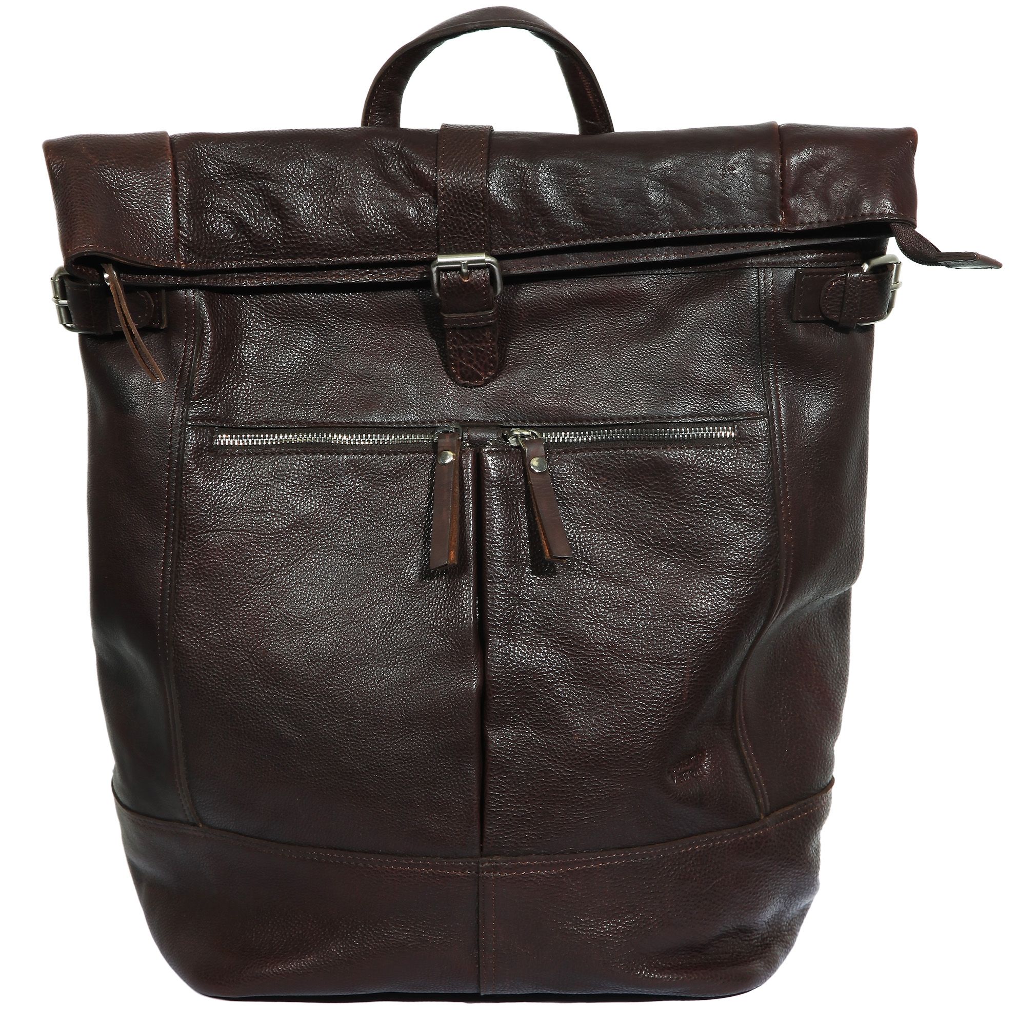 Leonardo Verrelli Echtleder Rucksack, dunkelbraun
