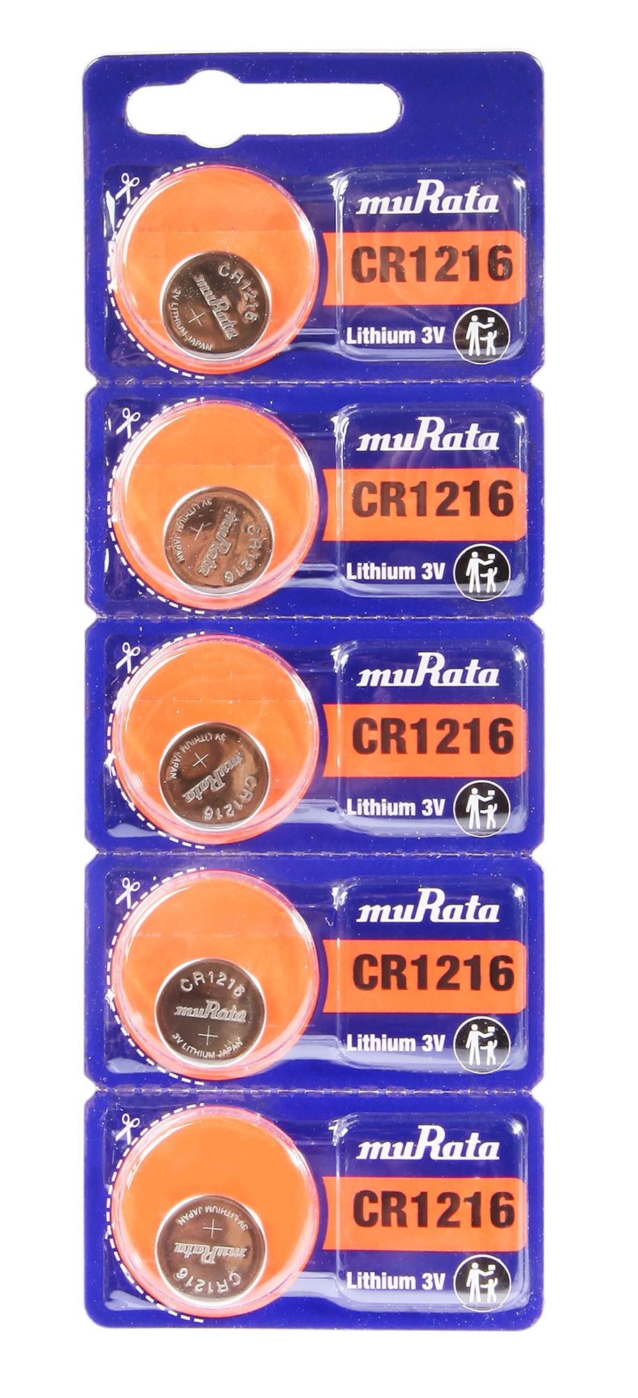 Murata Lithium Zellen im 5er Blister, CR1216