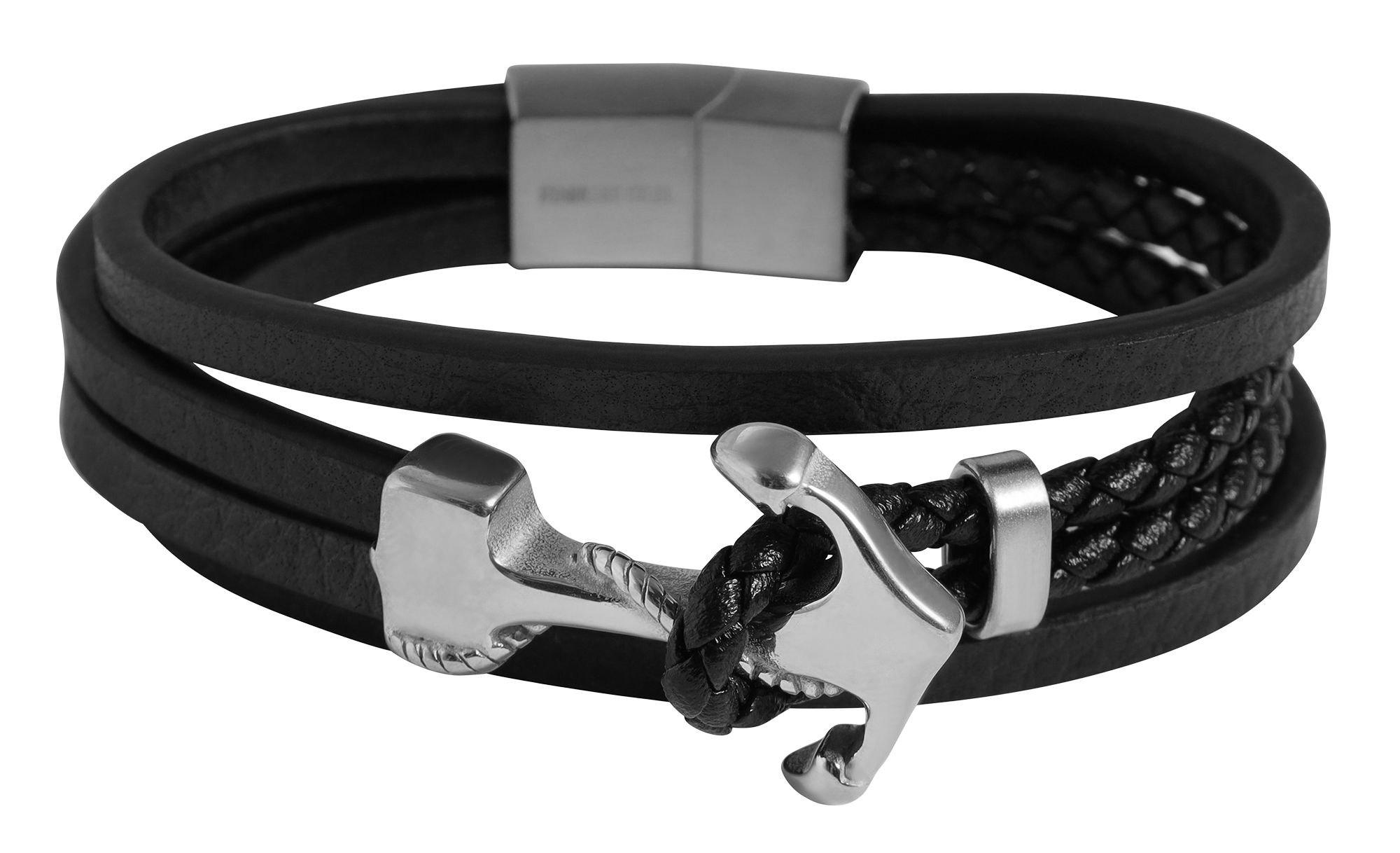 "Vidar" - Anker, 17 cm, Armband aus Lederimitat, VE 4