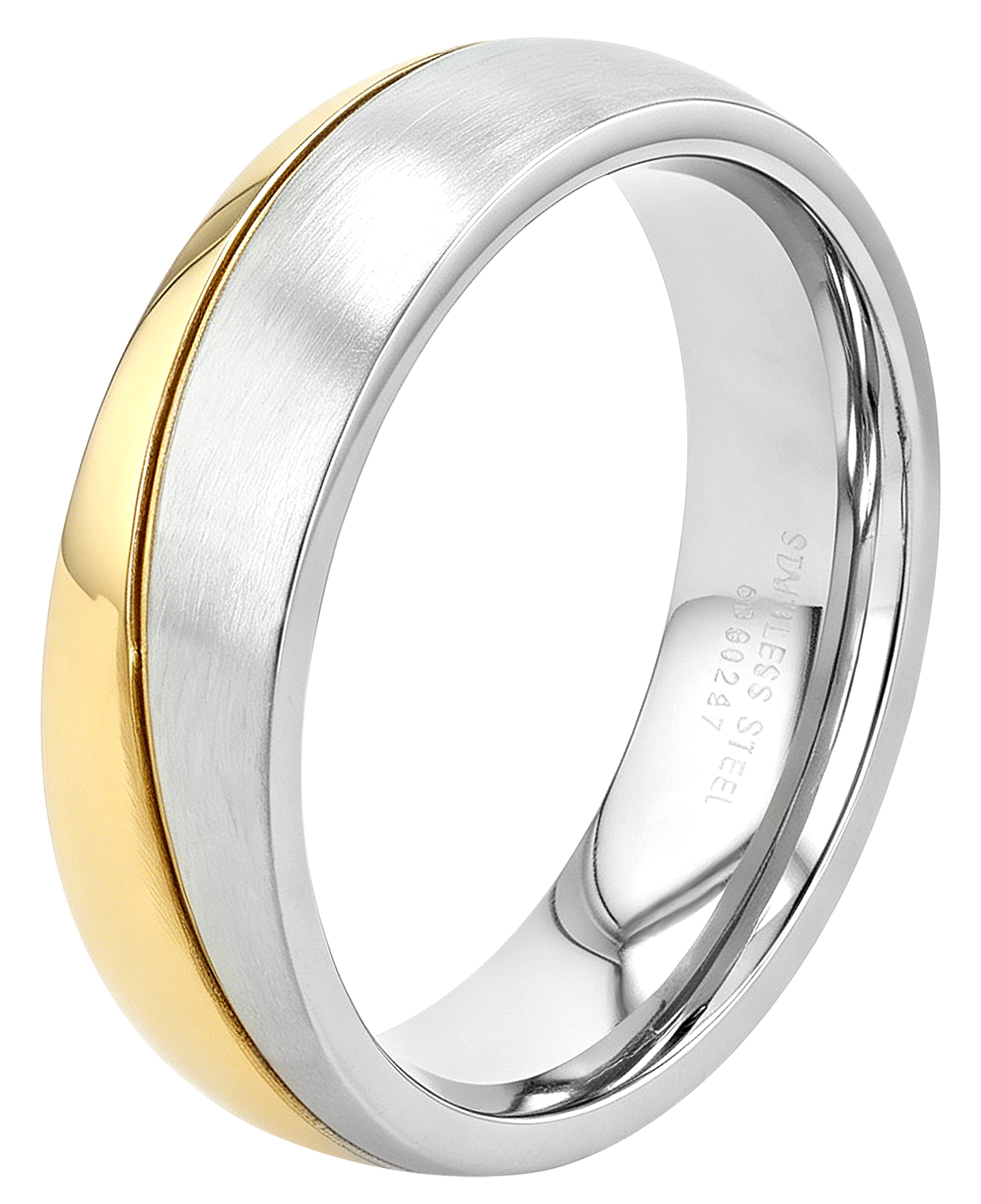 "Verbunden" Akzent Herren-Partnerring Gr 58, Edelstahl, bicolor