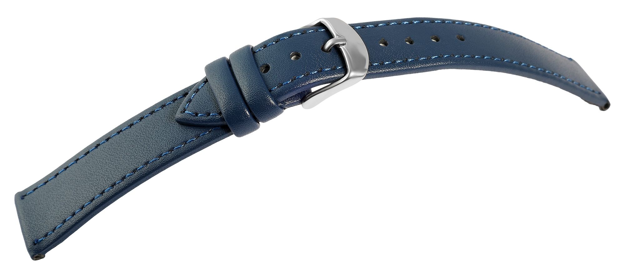 Echtleder-Uhrenarmband, dunkelblau, 20 mm