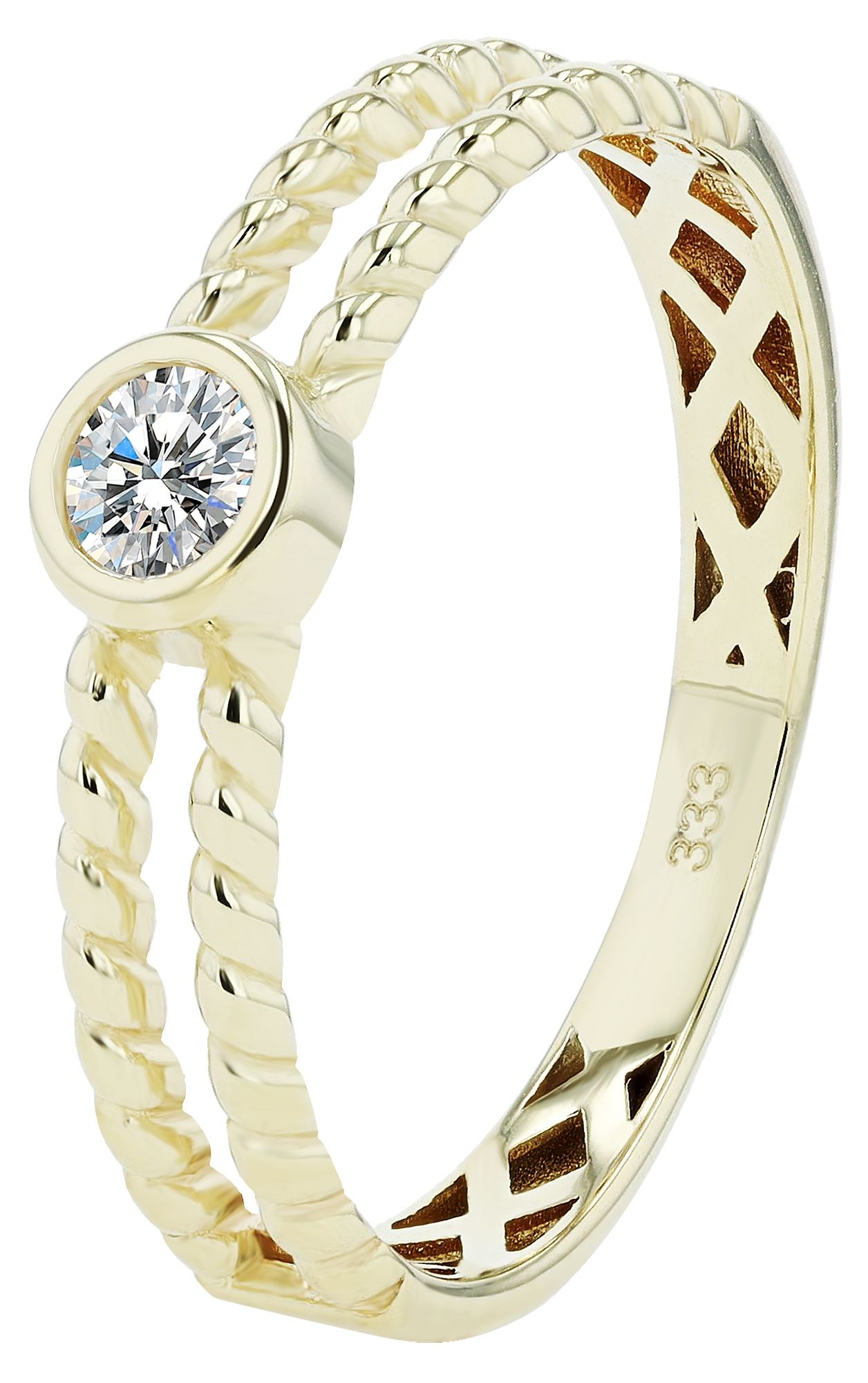 333/- Gold Ring "Lania" mit Zirkonia, 8 Karat, Goldfarbig, Gr. 52
