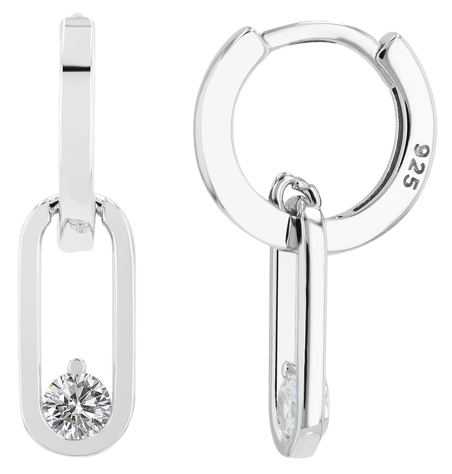 "Timea" - Creole mit Hänger, 925/- Echt Silber