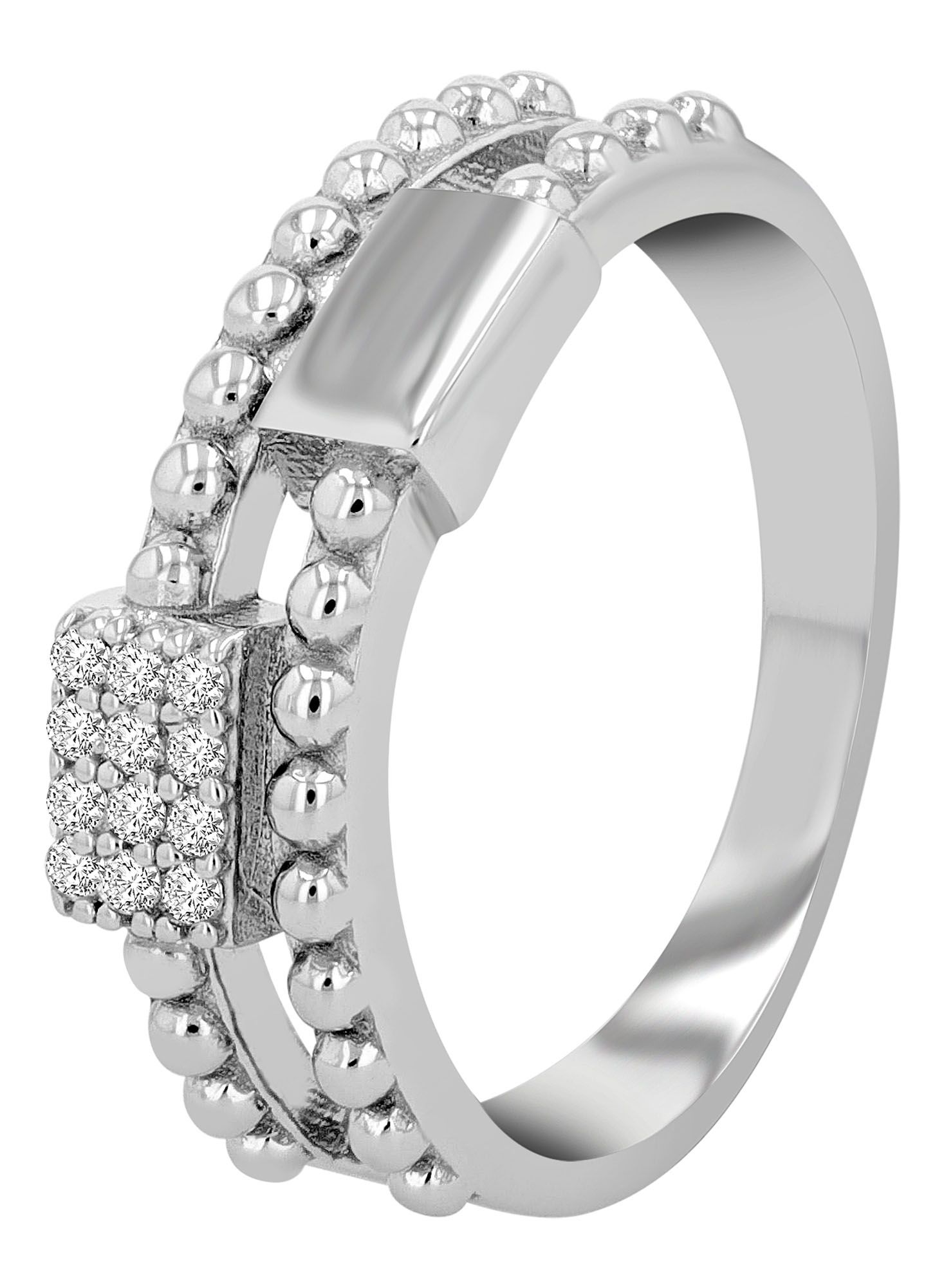 925/- Echt Silber Damenring "Frida", rhodiniert, Gr. 52