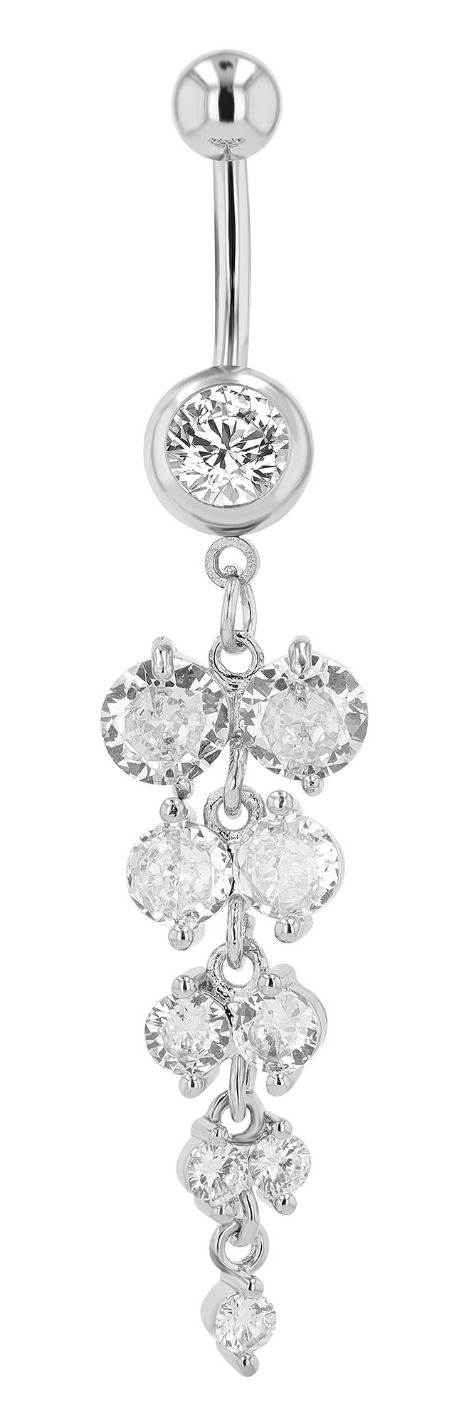 "Uri" 316L Edelstahl-Messing Bauchnabelpiercing mit Anhänger, Stabstärke 1,6 mm/ Länge 11 mm