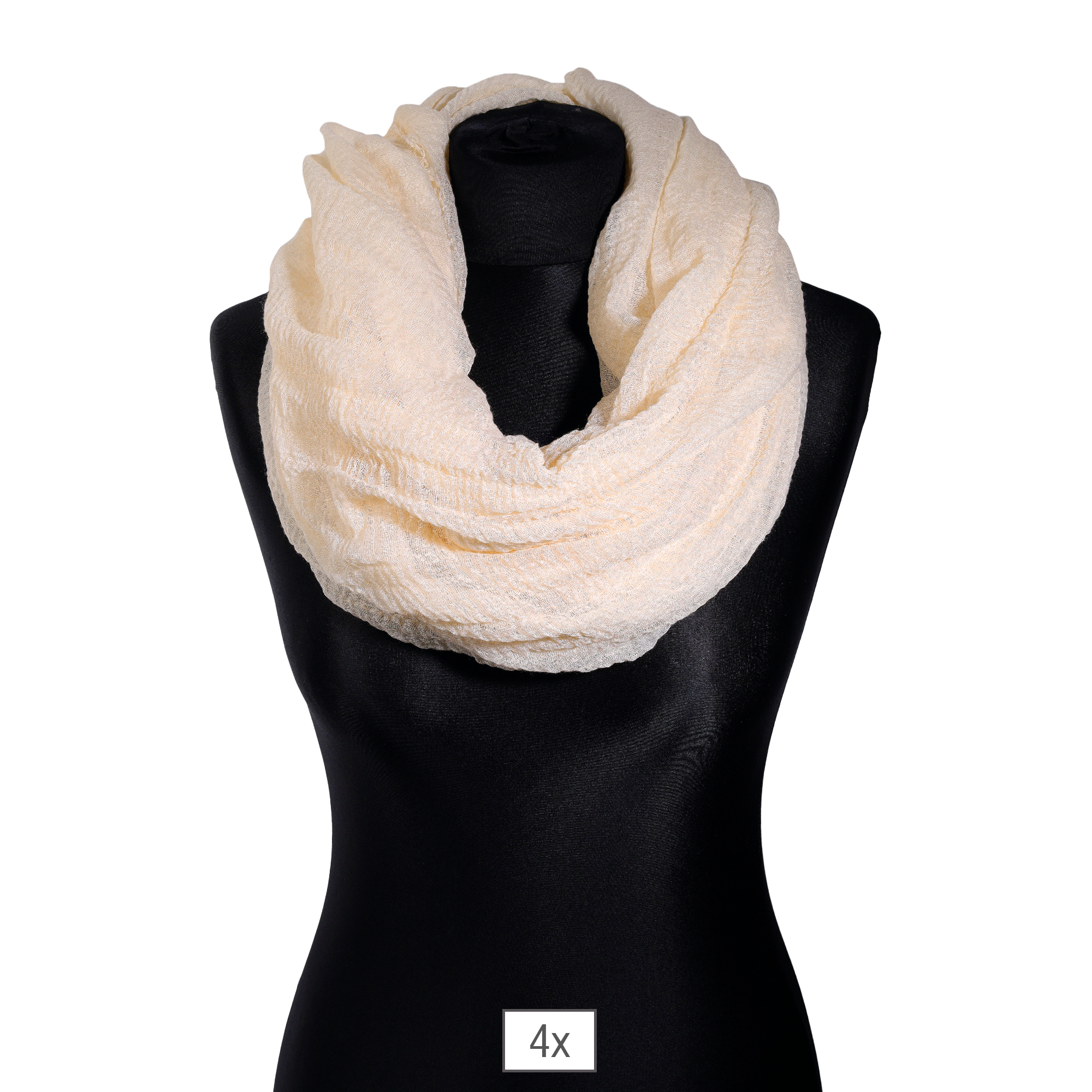 Loop-Paket, 90 x 180 cm, 100% Viskose, VE 4, creme