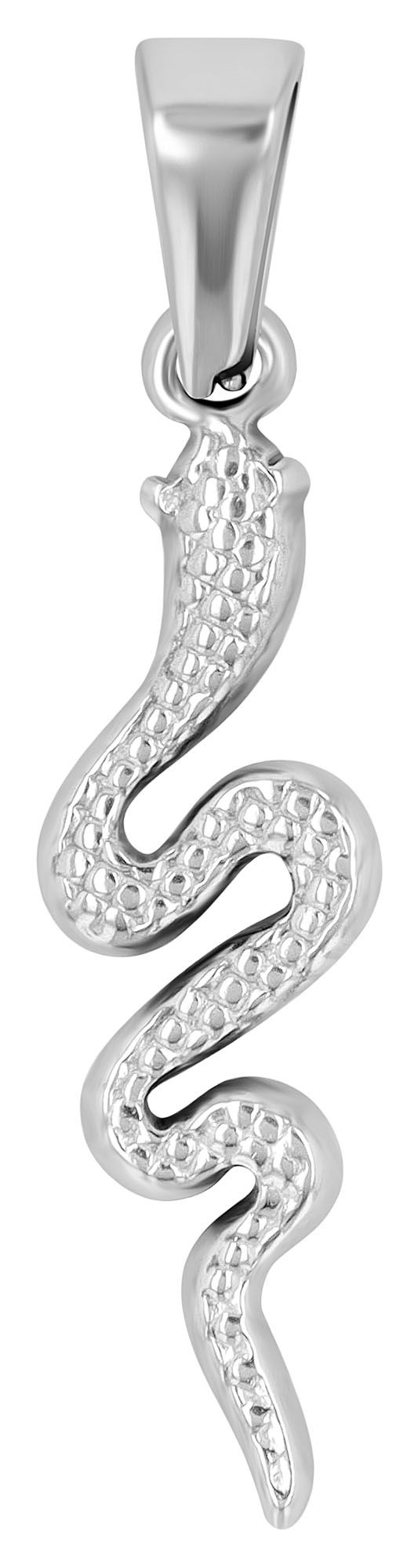 Edelstahlanhänger Schlange "Apophis", silberfrabig