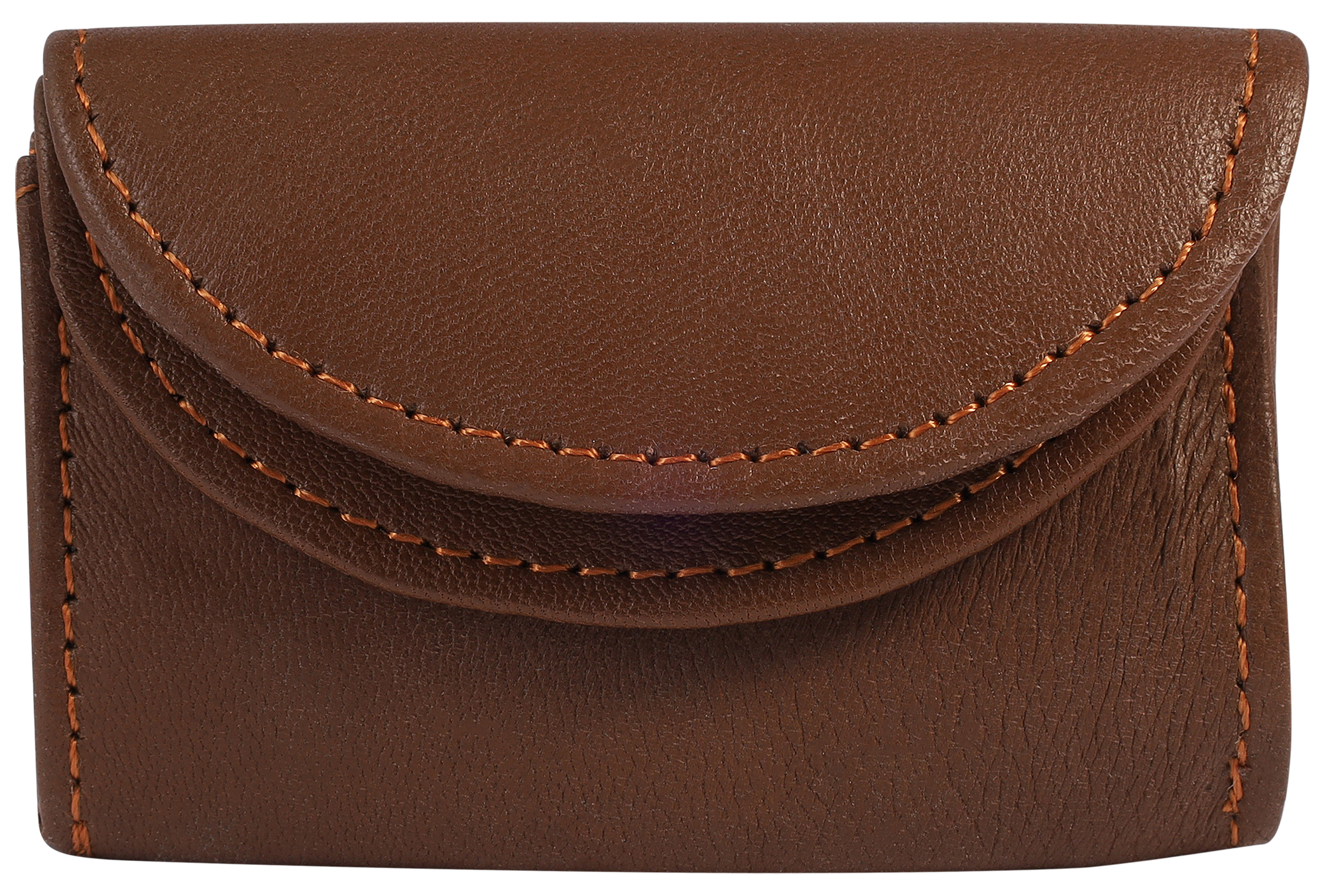 Excellanc Mini-Geldbörse aus Echtleder, Querformat, braun