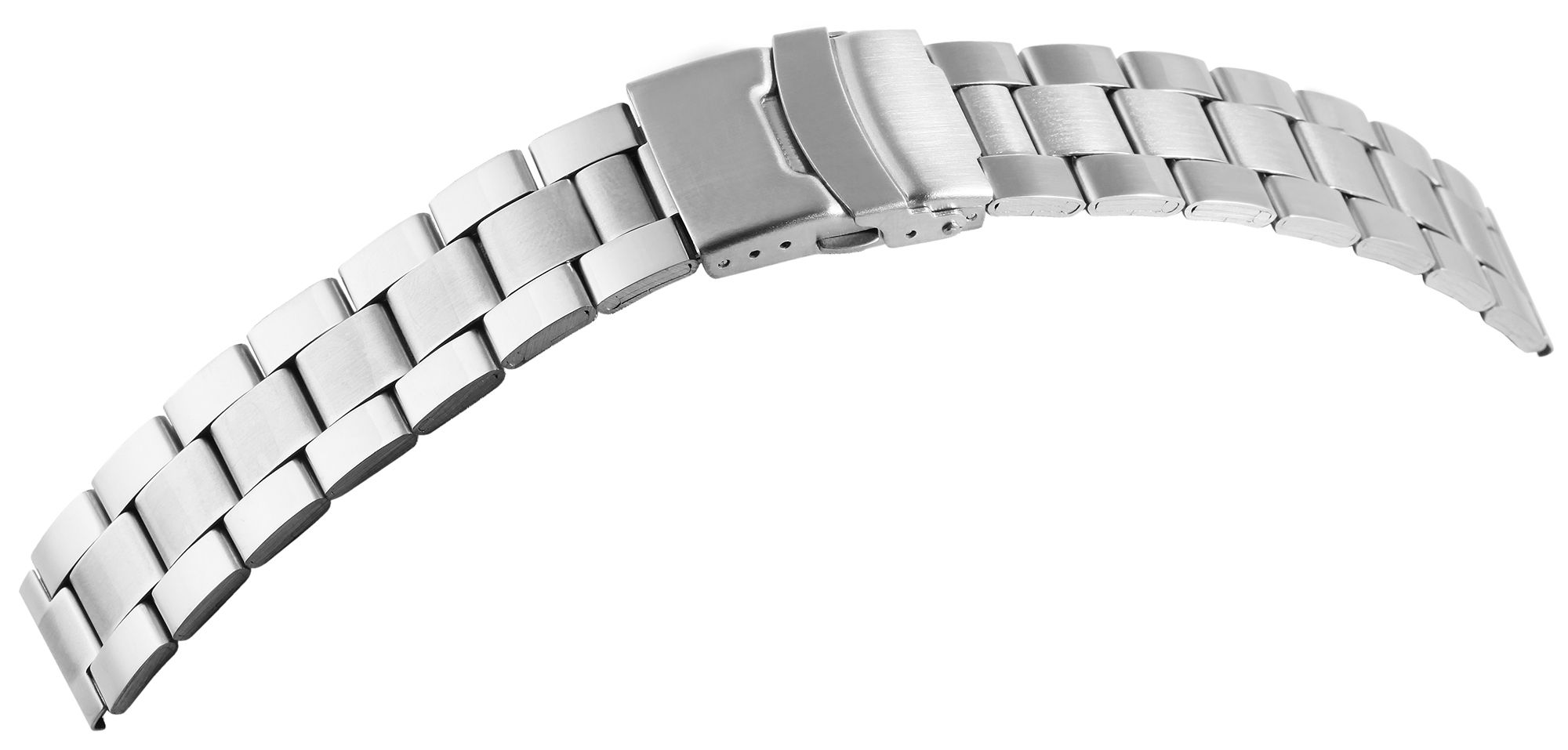 Edelstahl-Uhrenarmband, silberfarben, 20 mm