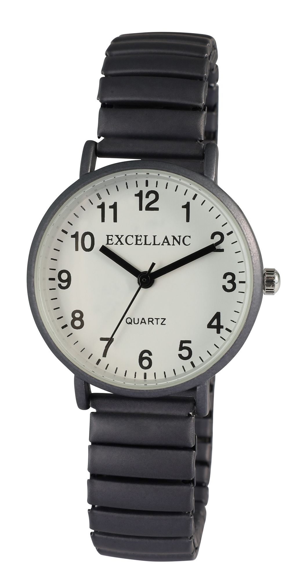 Excellanc Damenuhr mit Zugarmband, metallic, grau