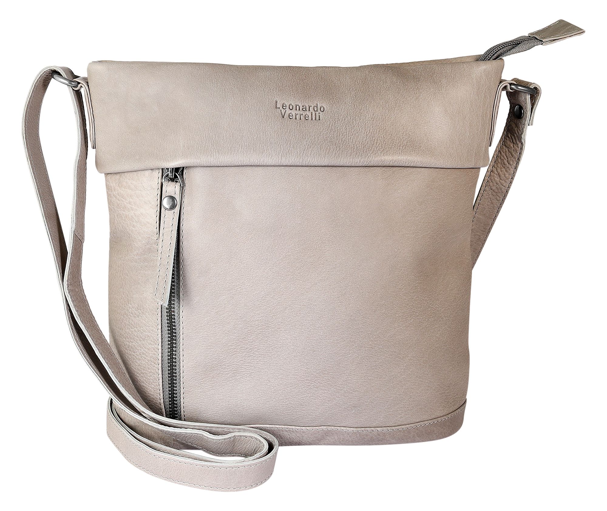 Leonardo Verrelli Tasche aus Echtleder, grau