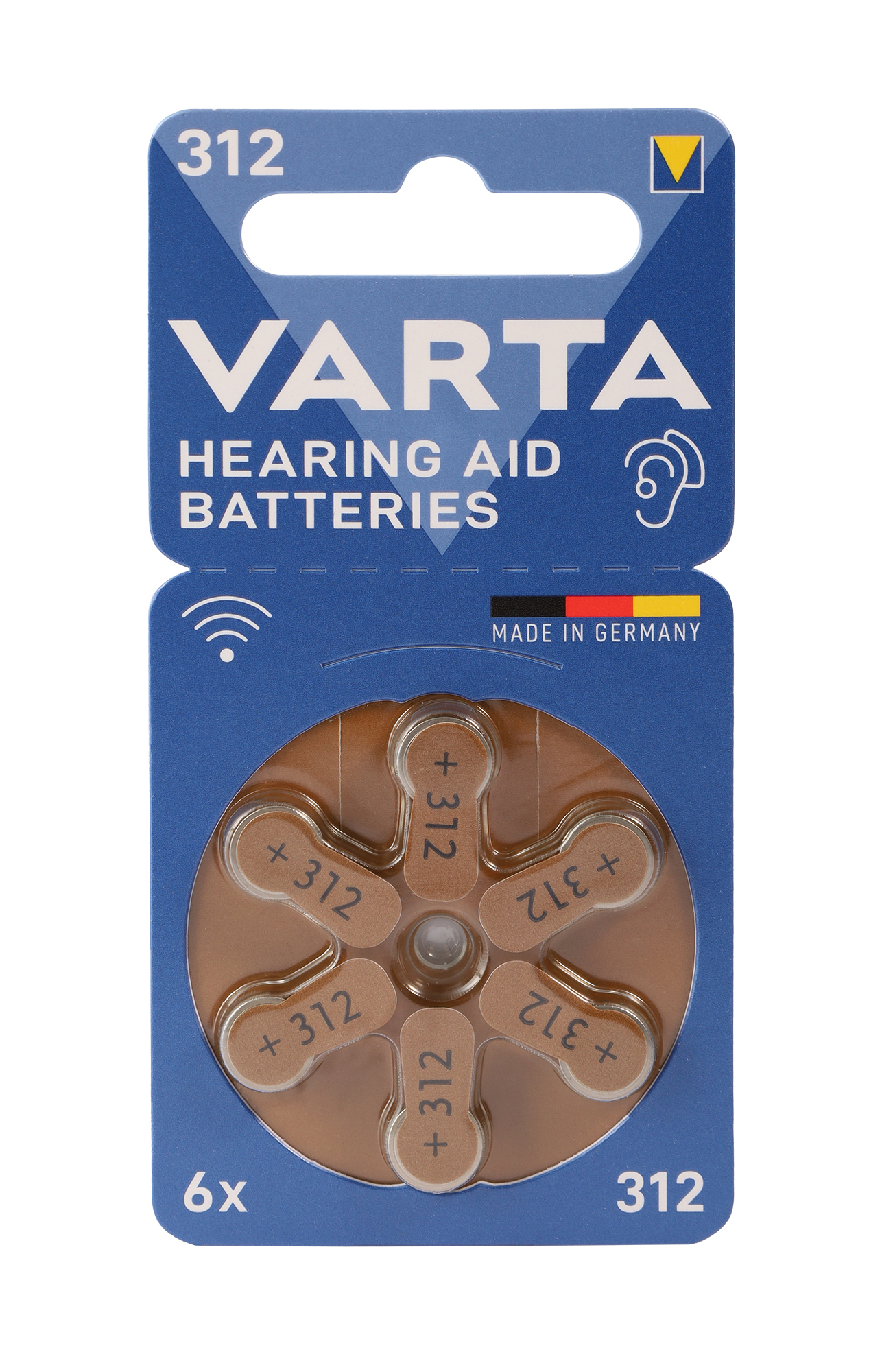 Varta Hörgeräte Batterien H312, 6 Stück im Blsiter
