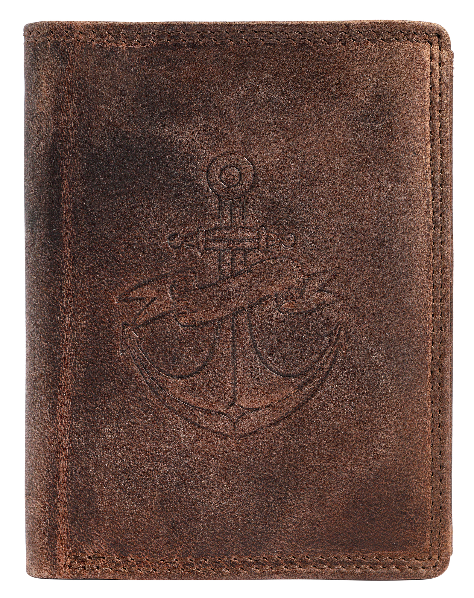 Akzent Geldbörse, RFID, Hochformat, Anker, braun