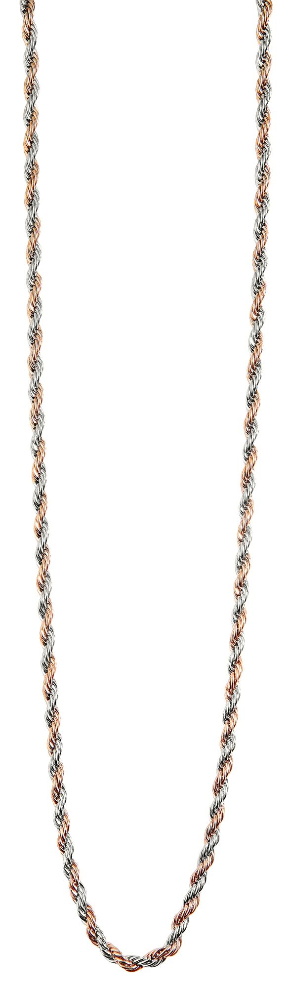 Akzent Kordelkette, Edelstahl, bicolor, 40 cm