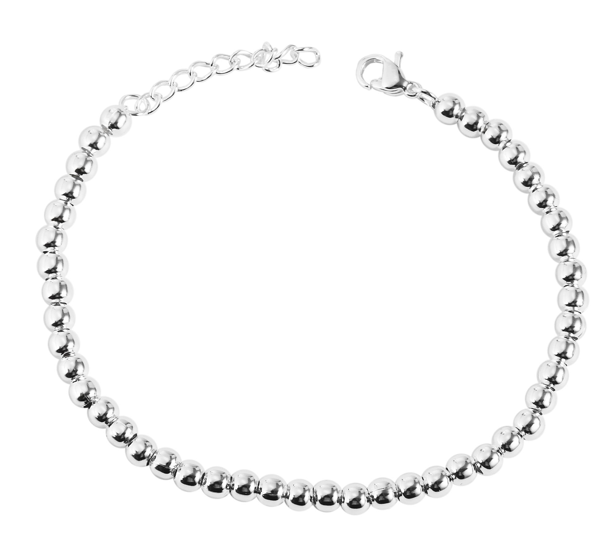 "Nasib", Akzent Kugelarmband, Edelstahl, versilbert, poliert, 17+3 cm