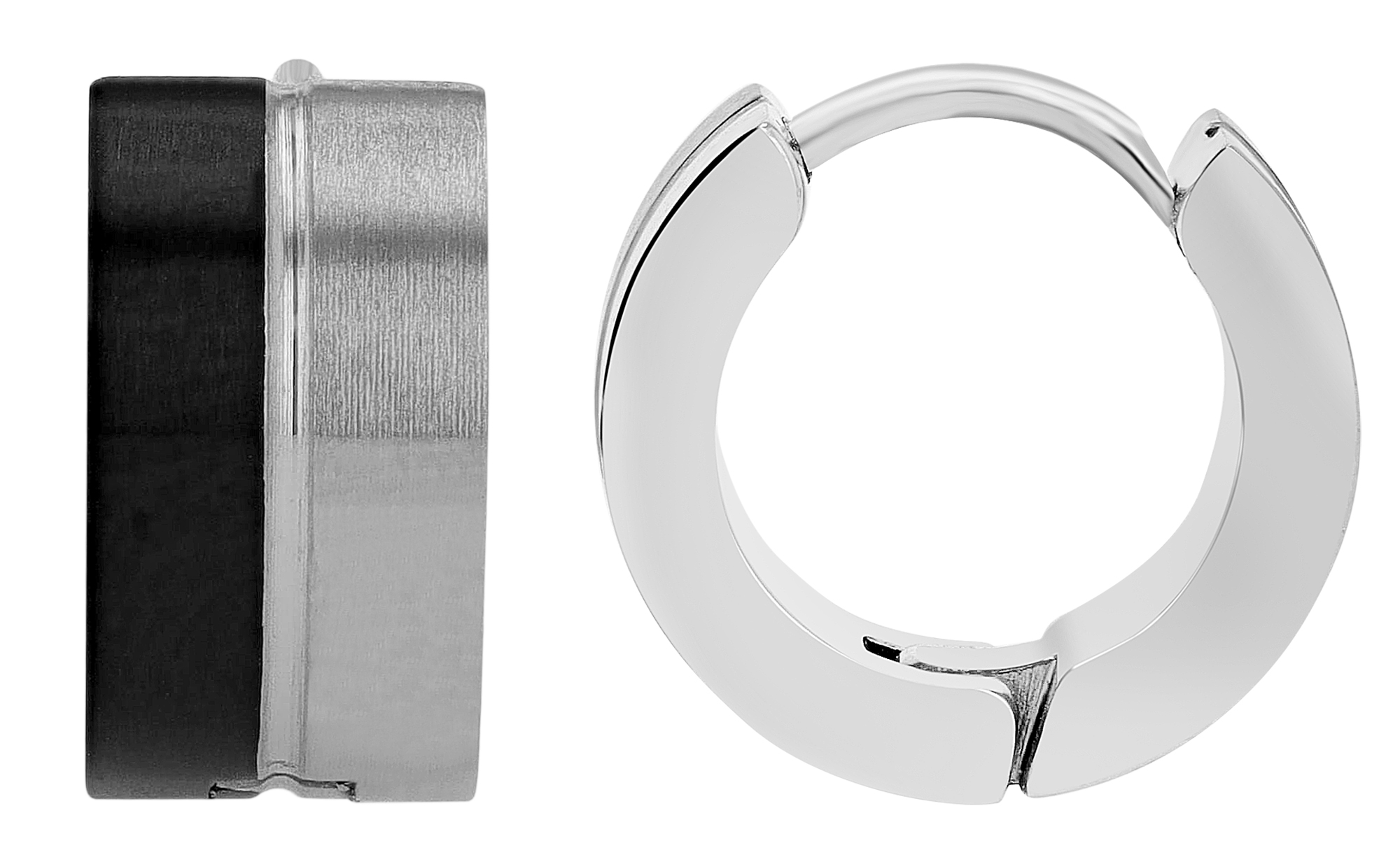 "Faby" Edelstahl Klapp-Creolen Ø 9 mm, bicolor mattiert