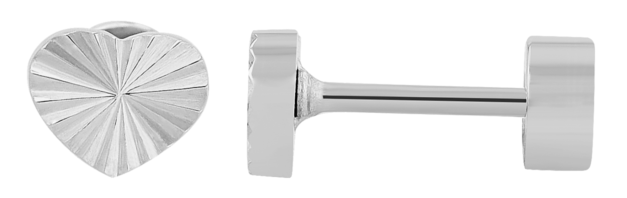 "Kosul", Edelstahl Ohrstecker/-piercing, Herz