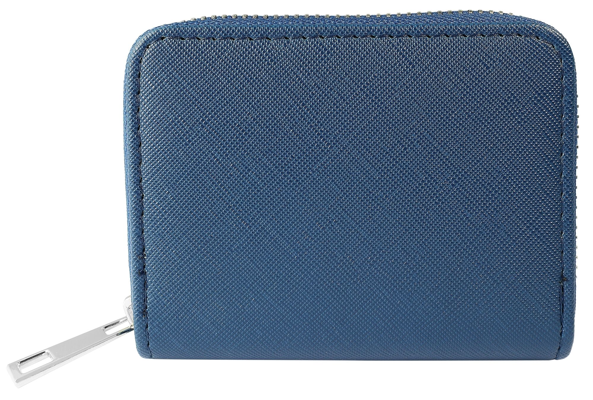 Damengeldbörse Lederimitat im Querformat, blau