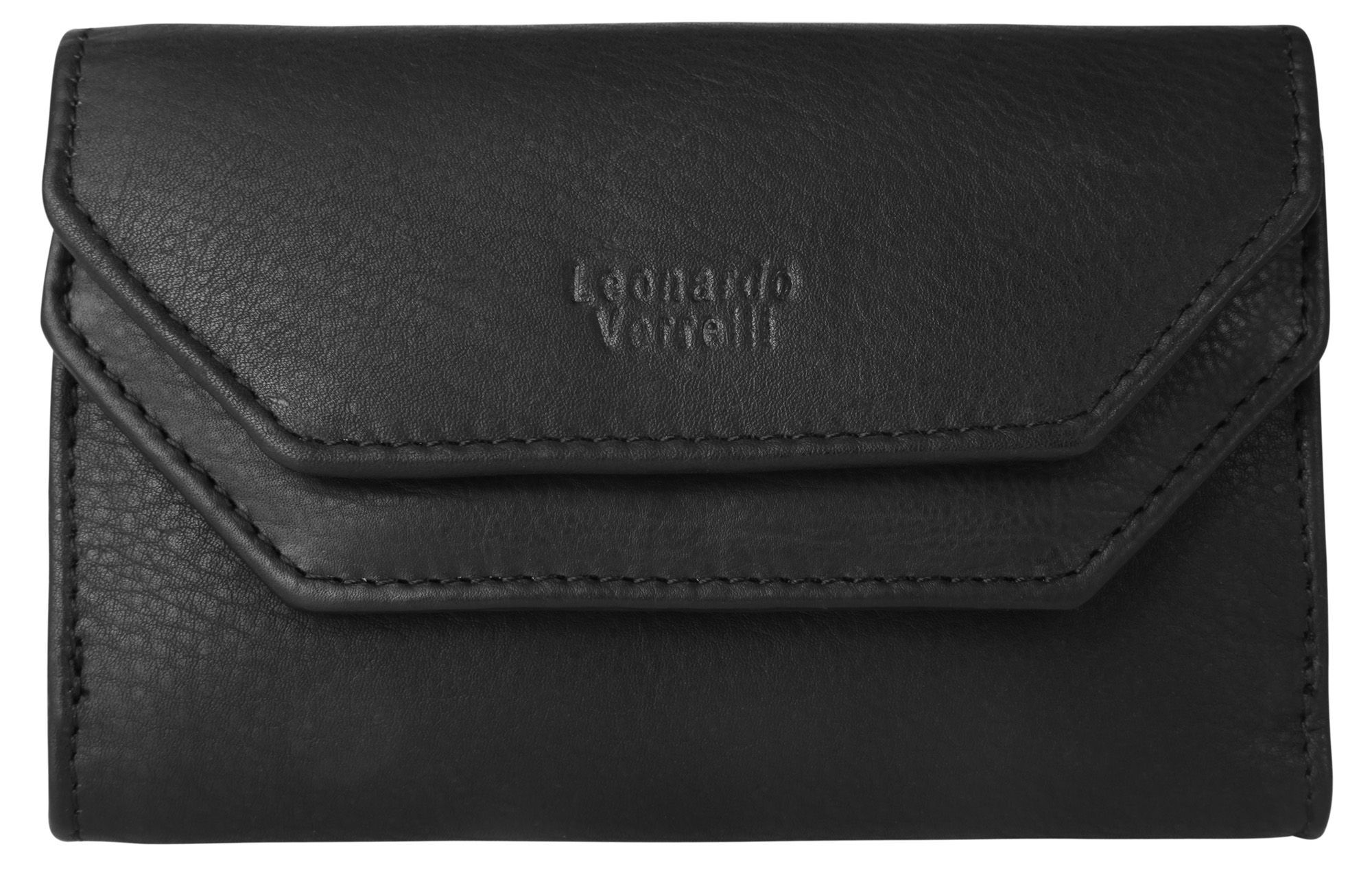 Leonardo Verrelli Damen Geldbörse aus Echtleder in schwarz, RFID