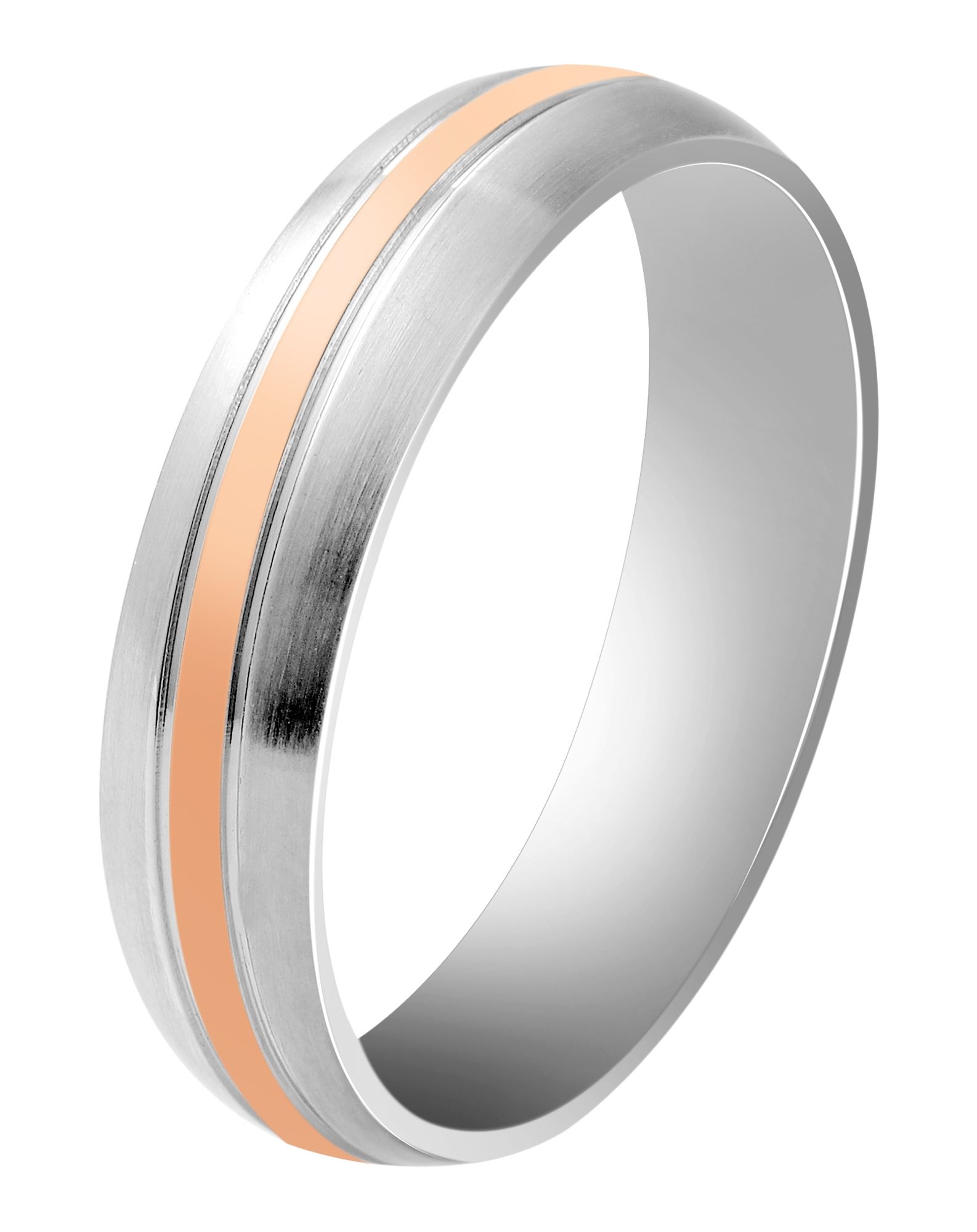 "Modern Duo" Herren Partnerring, Edelstahl, bicolor, Gr. 58