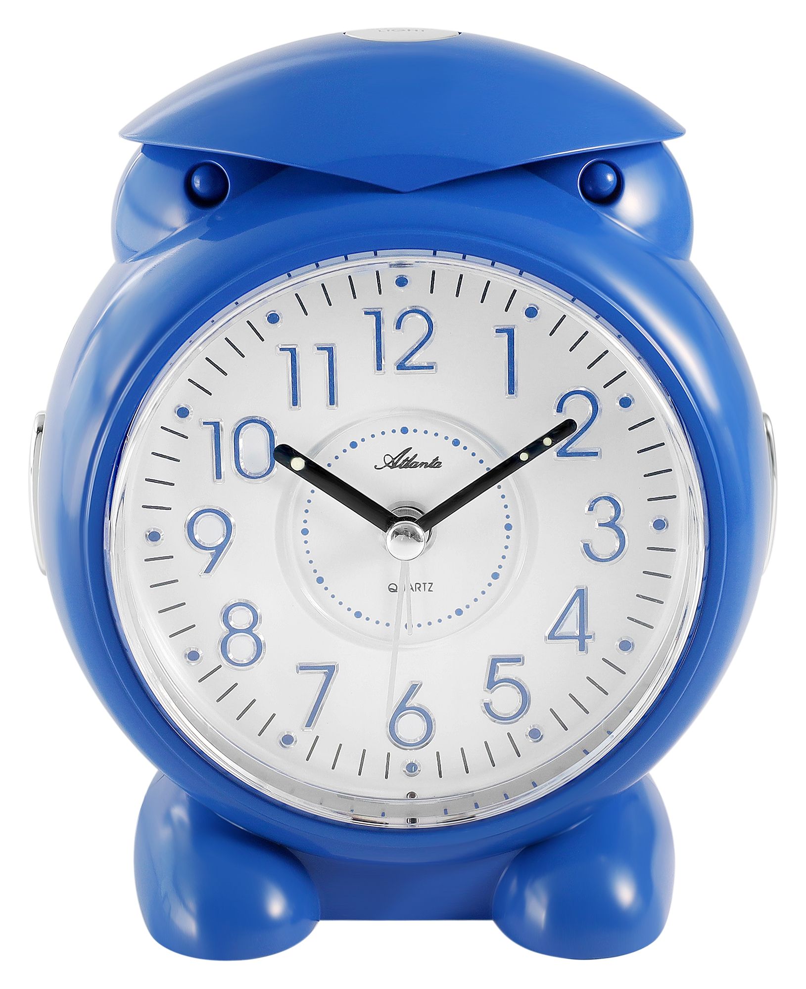 Atlanta Quarzwecker, blau / weißes Zifferblatt