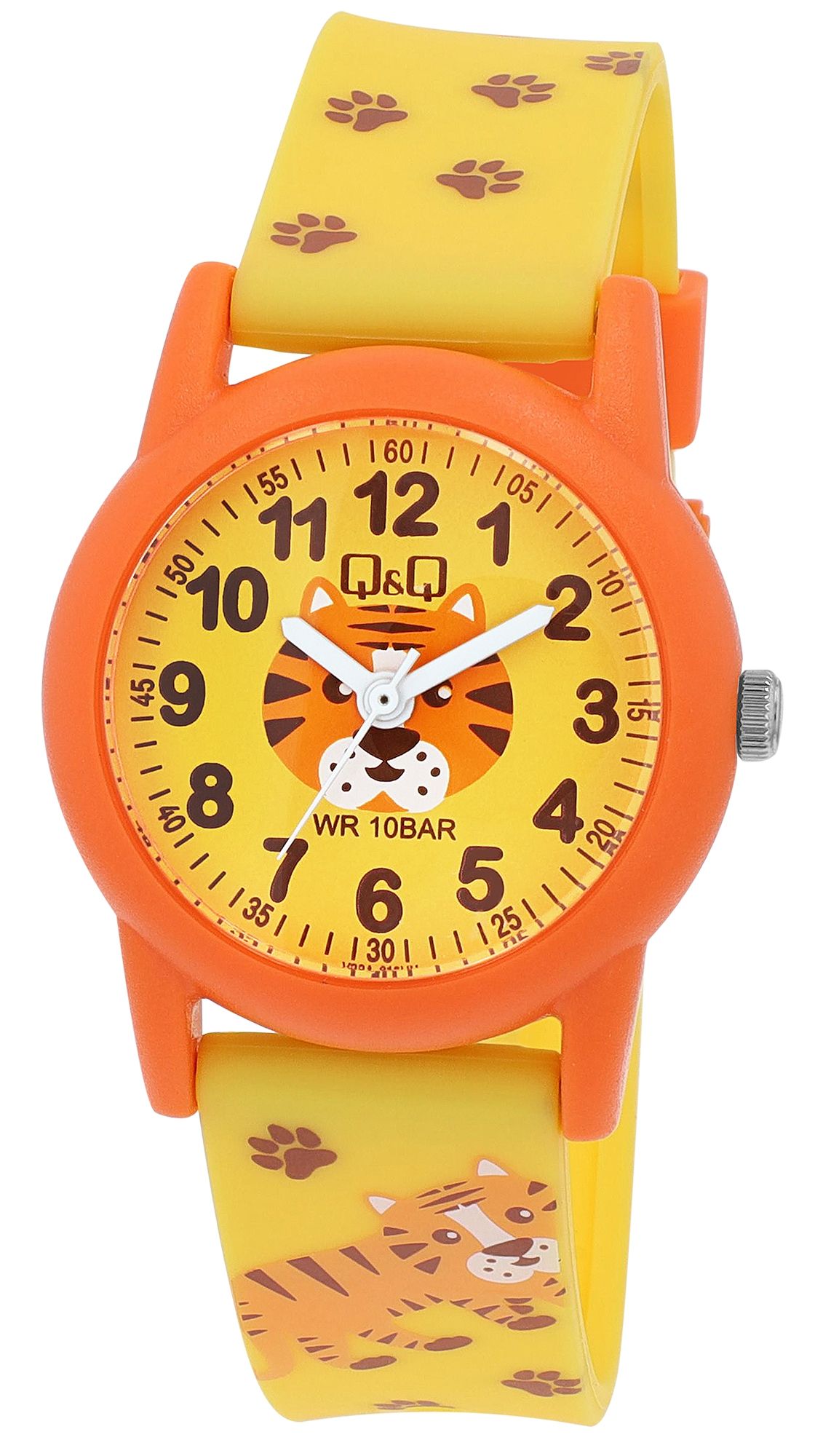 Q&Q Kinderuhr mit Silikonarmband, "Tiger", 10 Bar