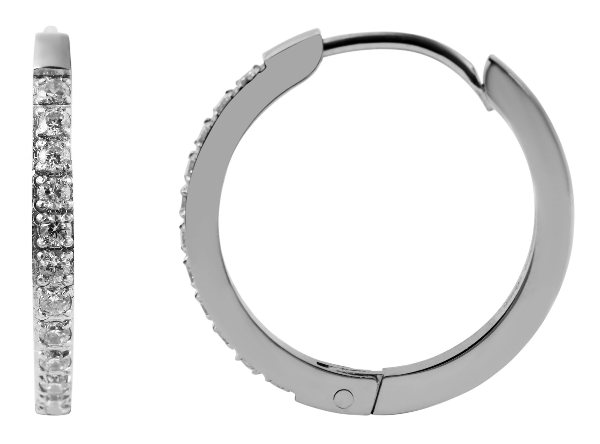 "Mimi" Edelstahl Creolen, silberfarbig, Ø 16 mm, silberfarben