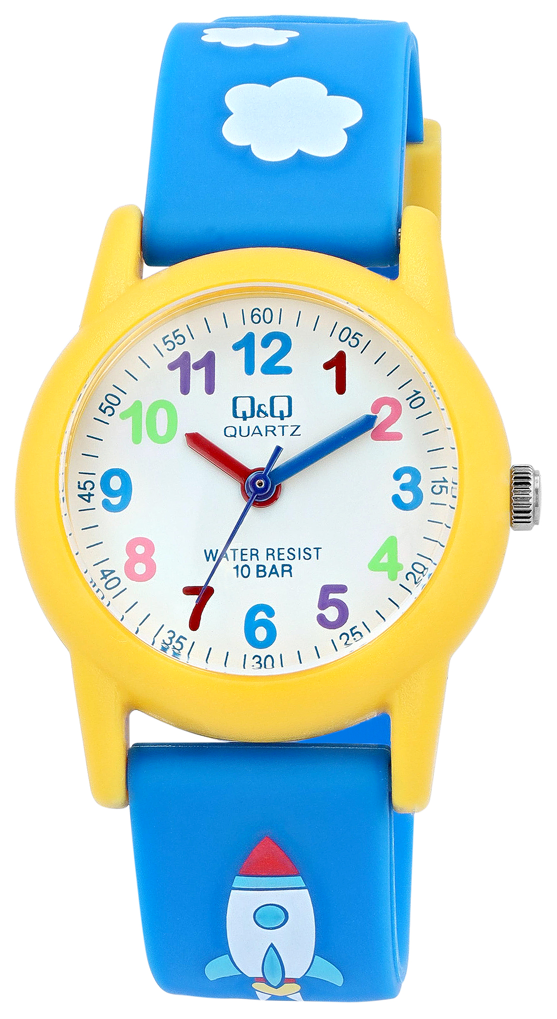 Q&Q Kinderuhr "Rakete", Band aus Resin, 10 ATM